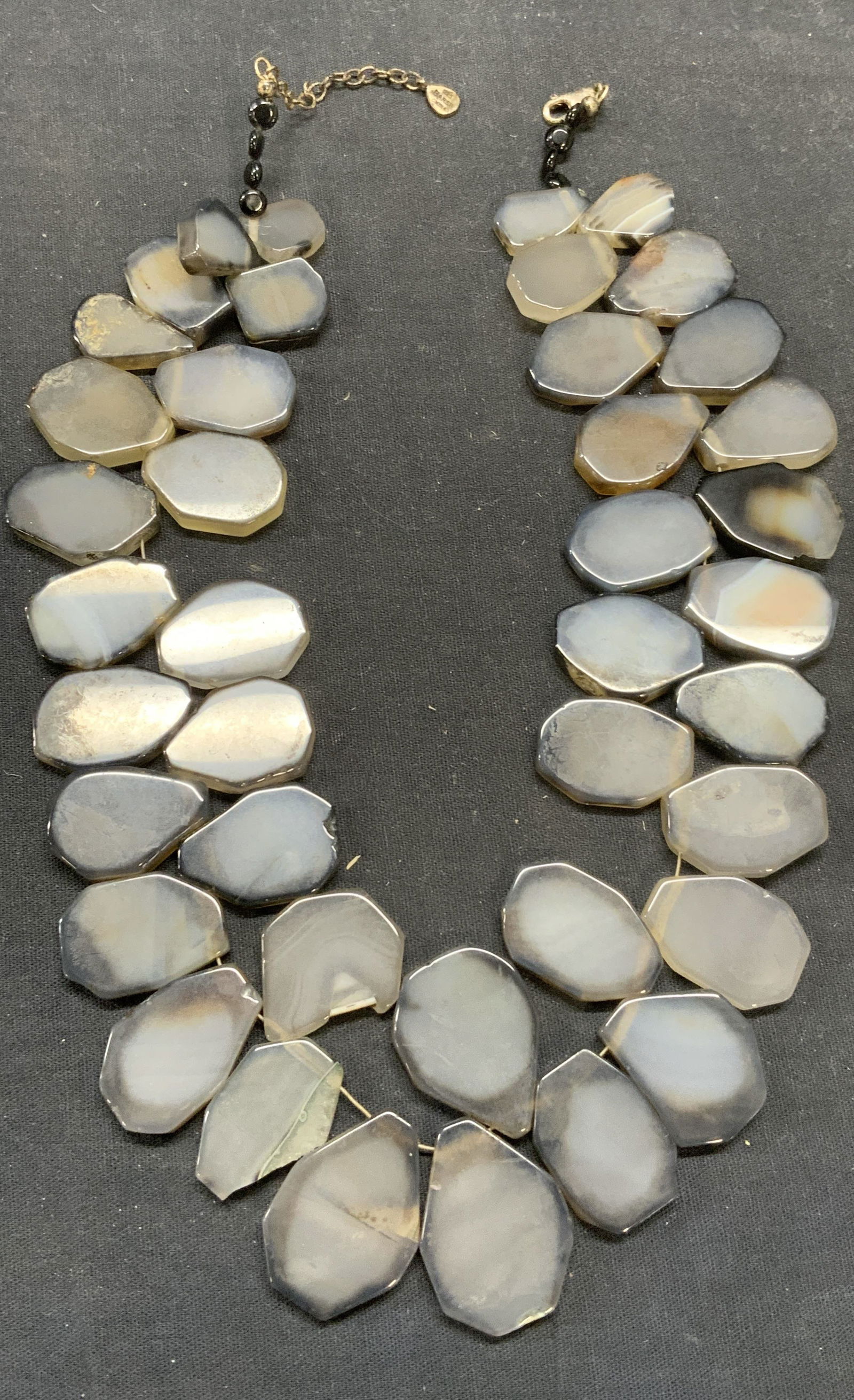 Vtg BARSE Sterling Silver Stone Beaded Necklace (1 of 6)