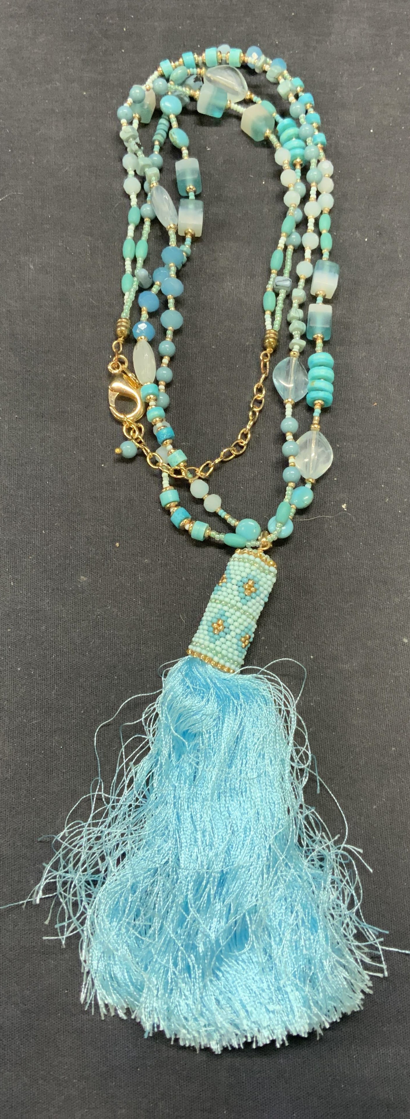 Chicos Turquoise Style Beaded Tassel Necklace (1 of 6)