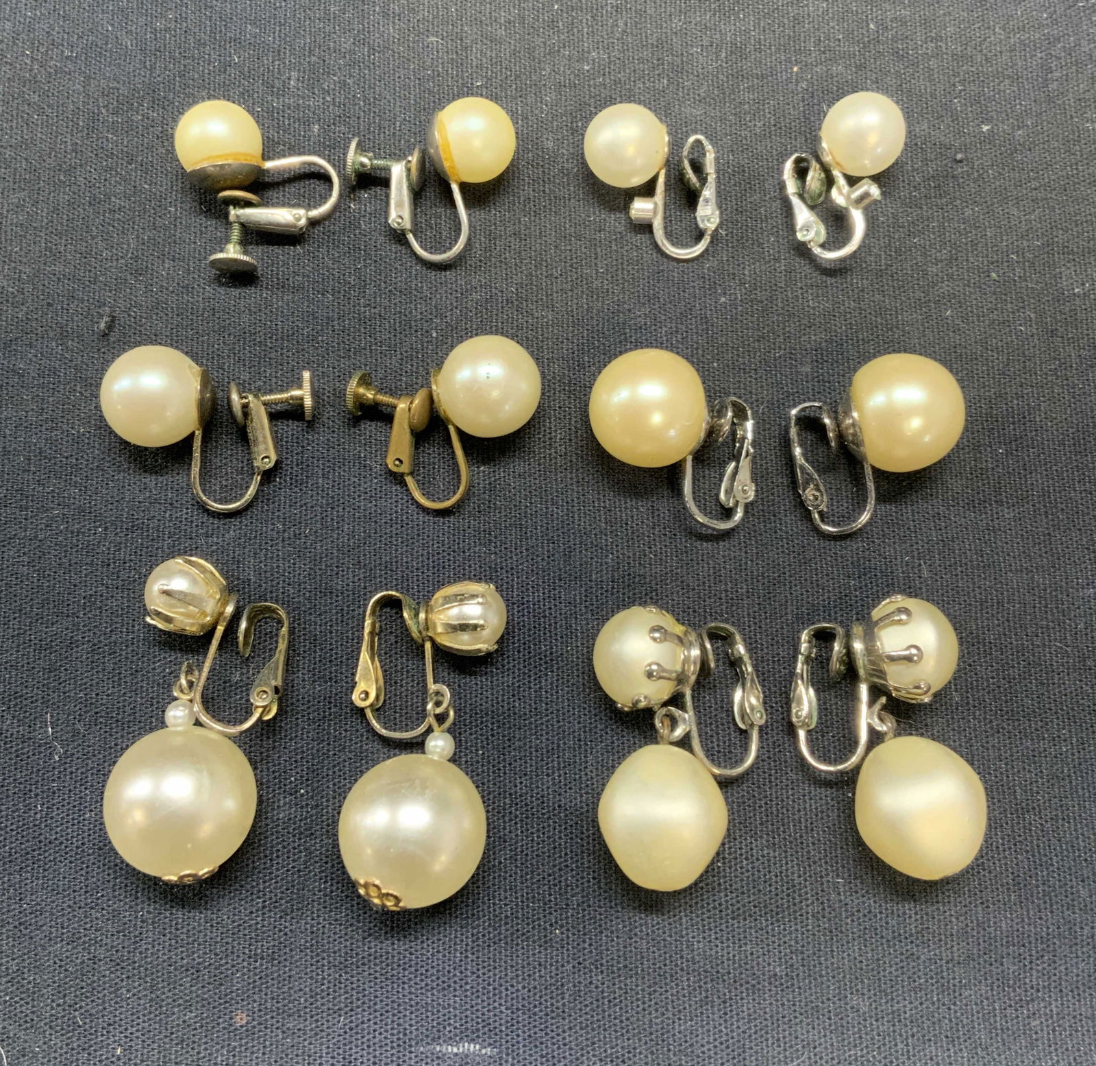Lot 6 Vintage Barbara Lee Faux Pearl Earrings + (1 of 8)