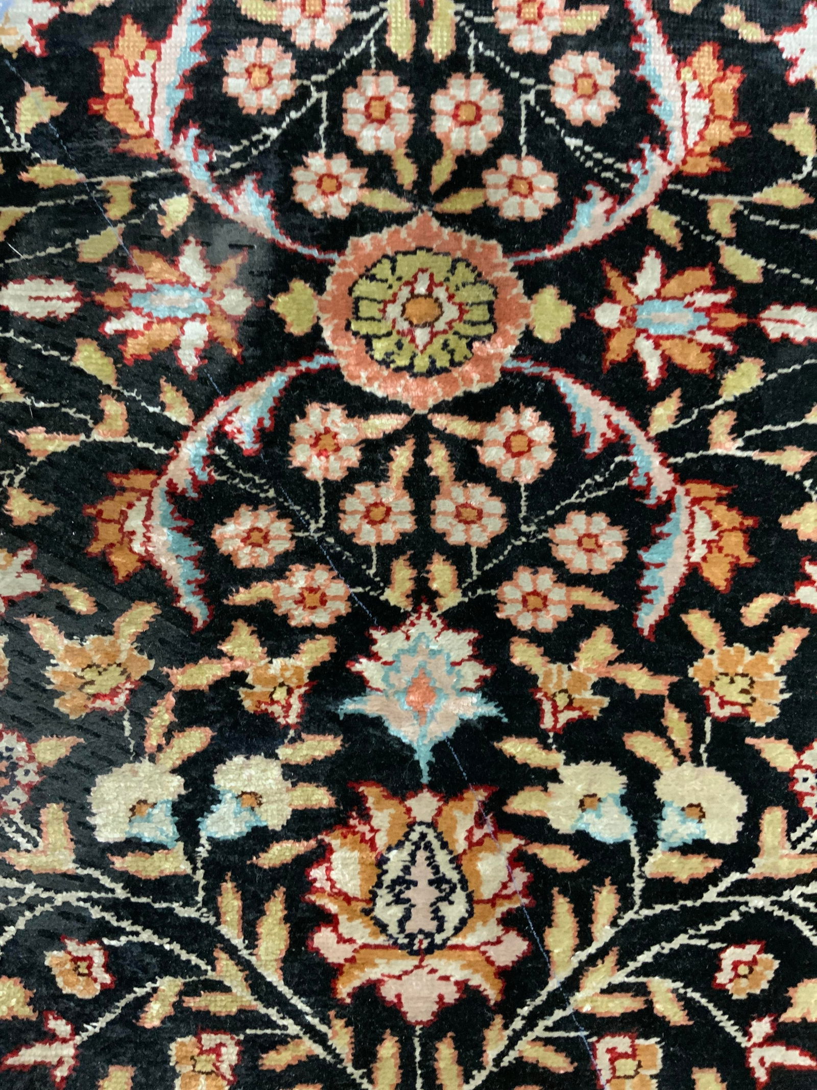 Vintage Handmade Oriental Silk Rug (1 of 6)