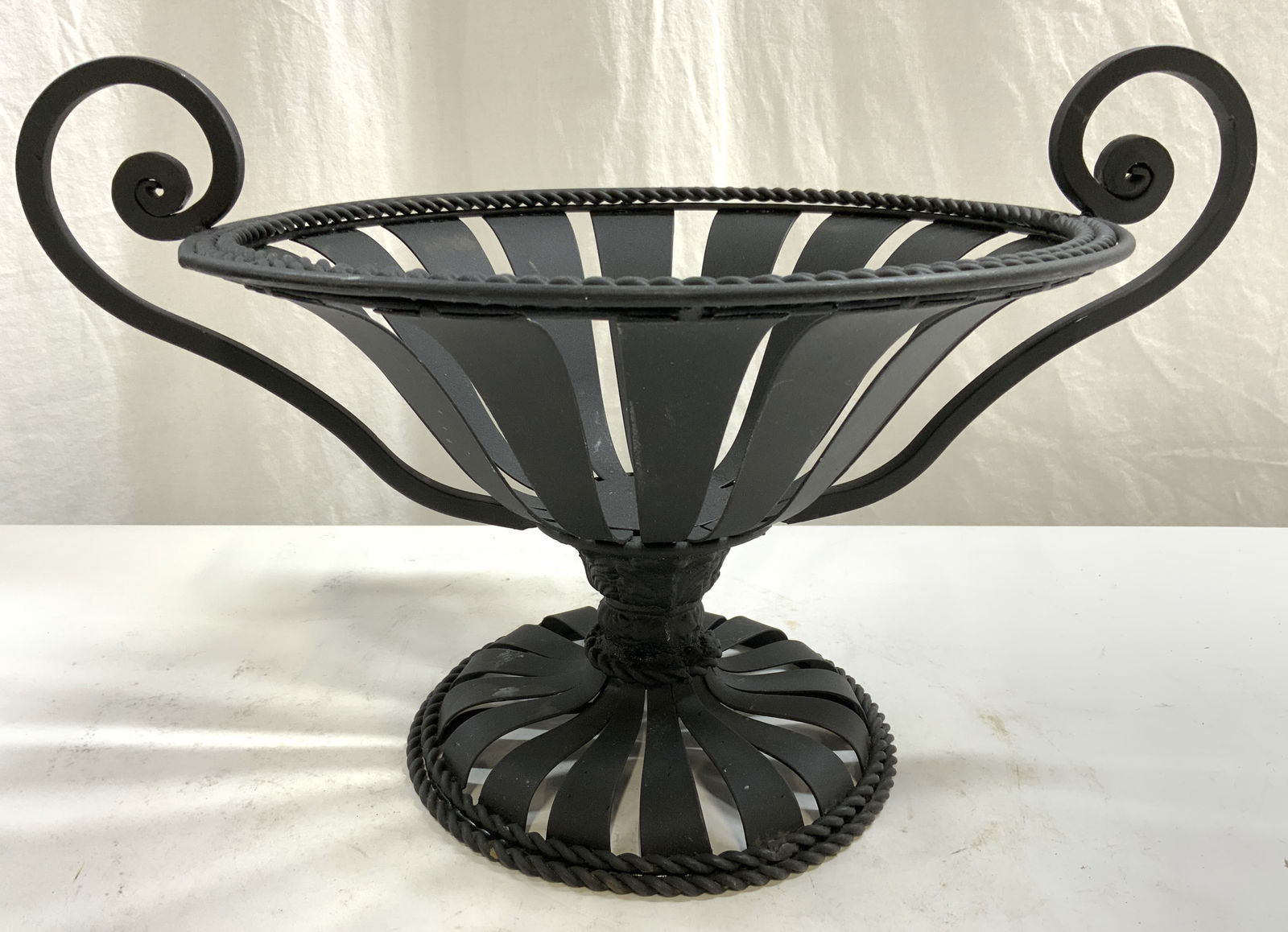 Wrought Iron Pedestaled Plant Stand W Handles (1 of 6)