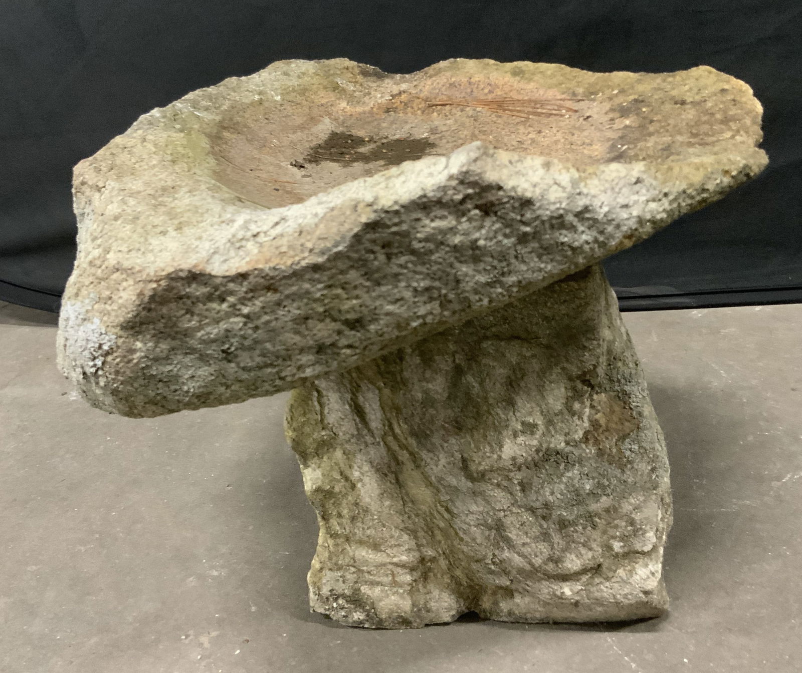 Handmade Carved Stone Bird Bath / Garden Decor (1 of 11)