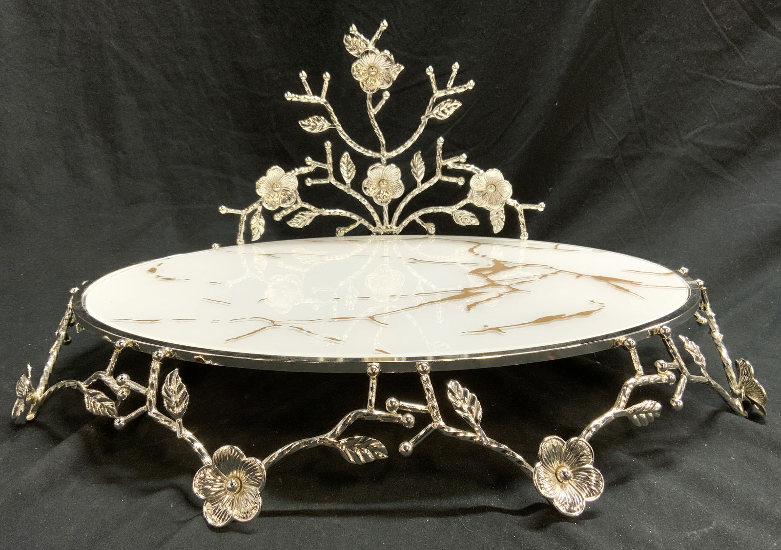 Glass & Chrome Footed Vanity Tray (1 of 8)