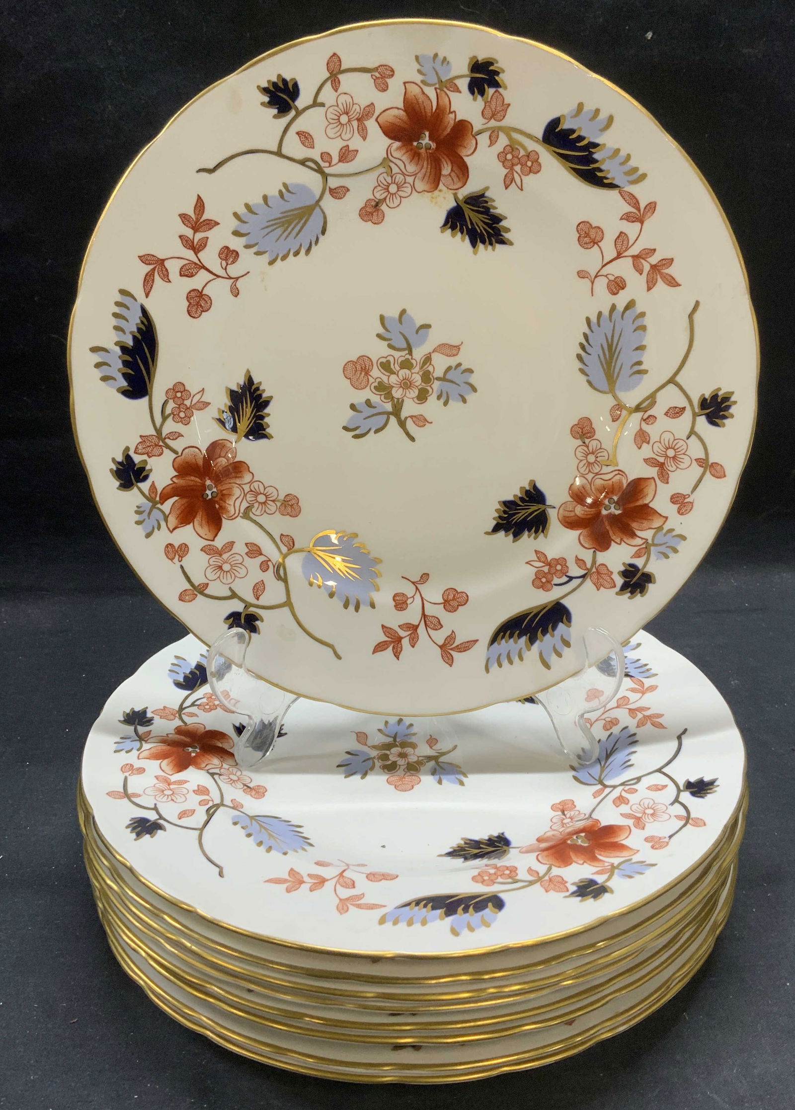 Set 9 Royal Crown Derby China Imari Plates (1 of 8)