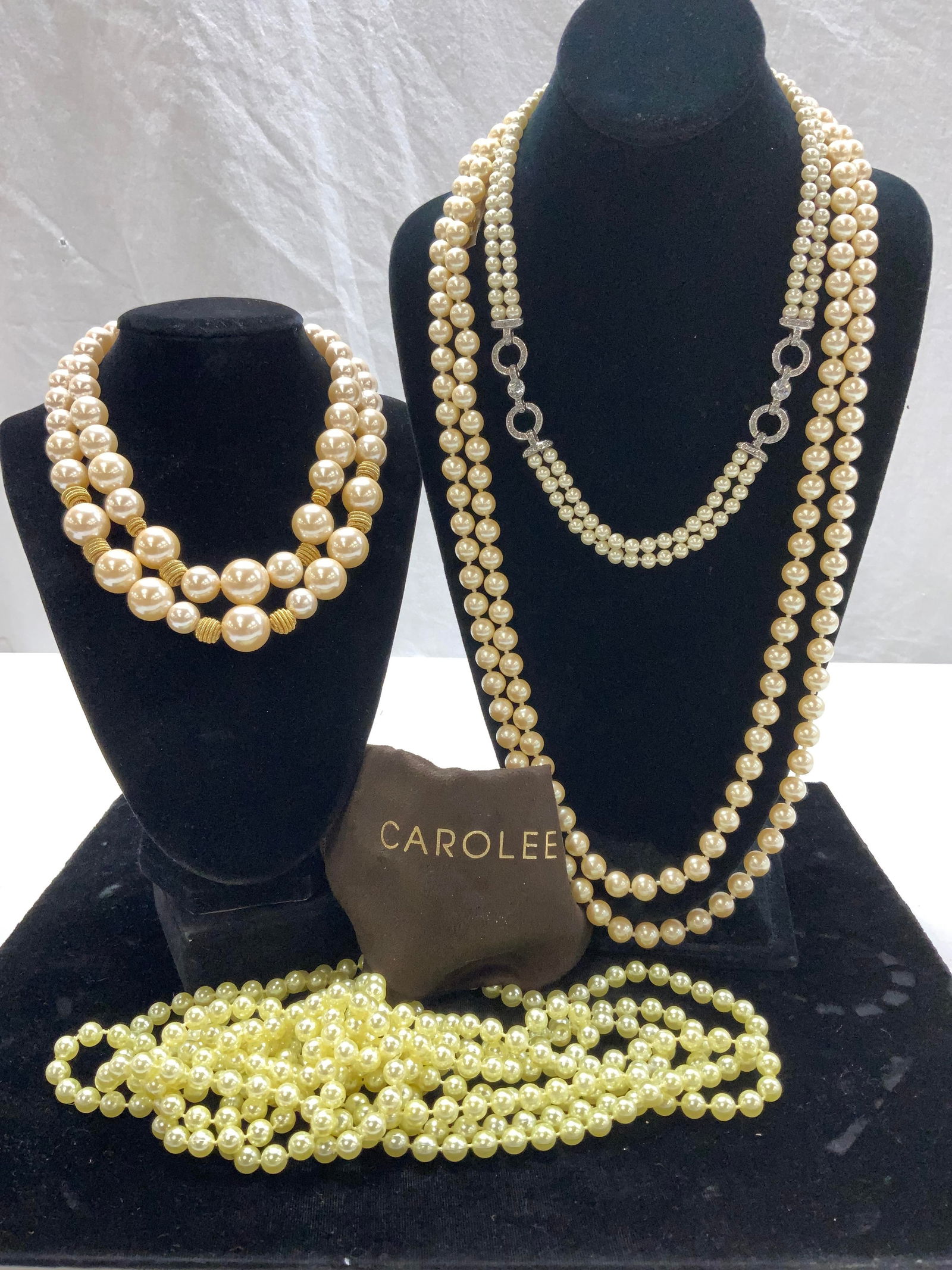 5 Long & Choker Pearl Style Necklaces, Carolee NWT (1 of 9)