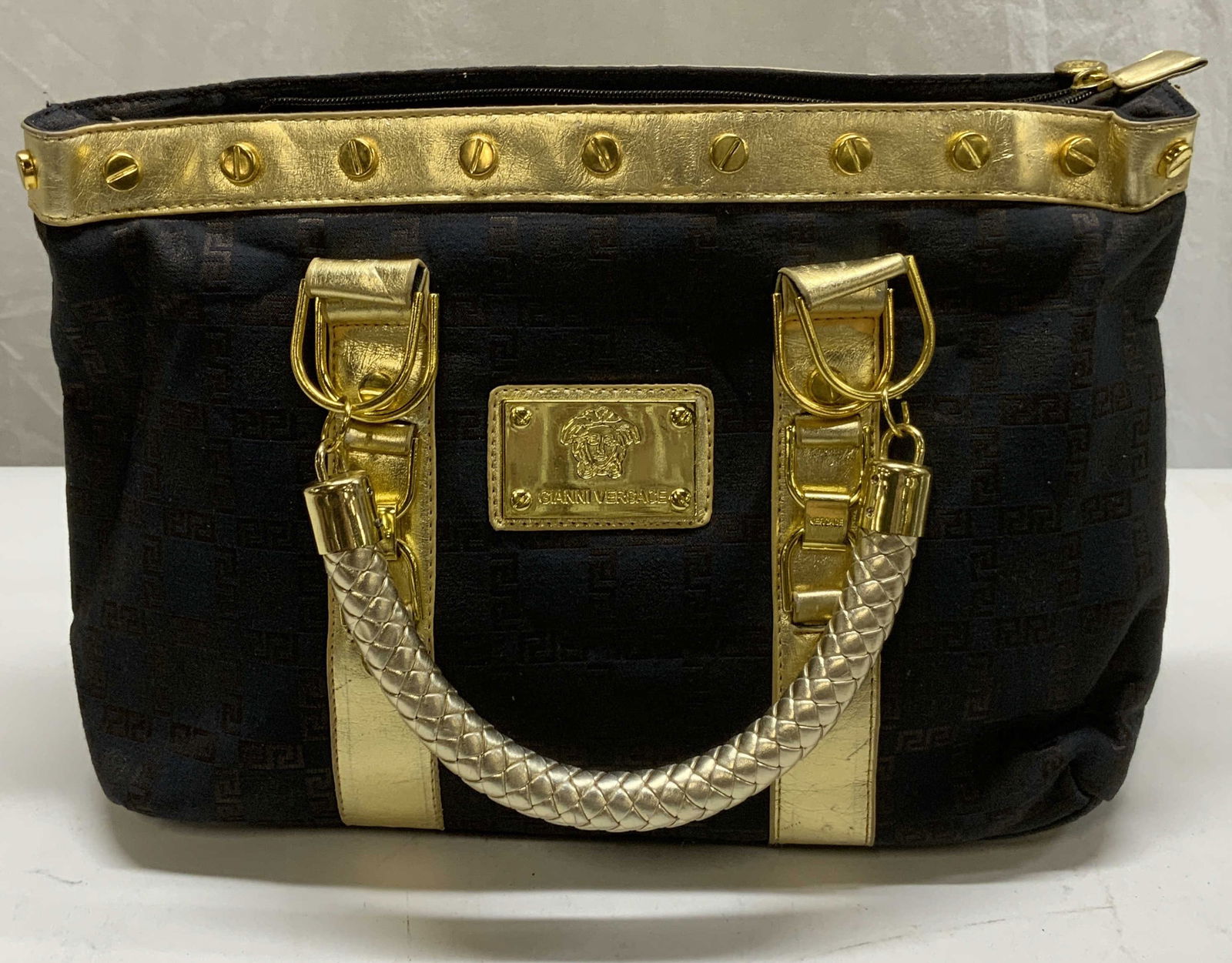 Versace Style Gold Tn Black Handbag (1 of 7)