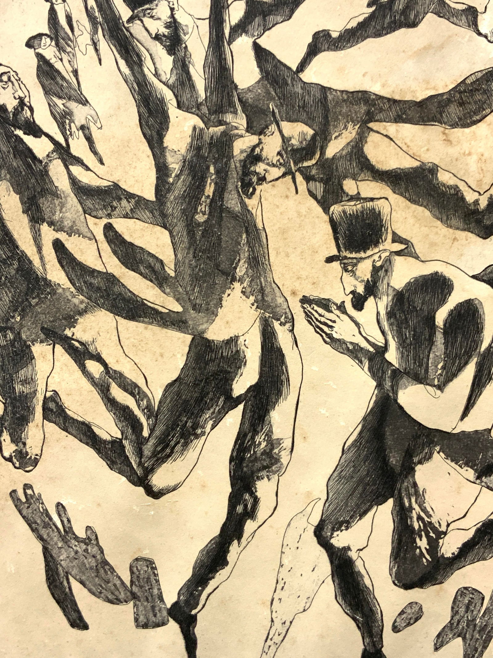 Johnathan Fenton Sgd Hasidic Dance Etching (1 of 12)