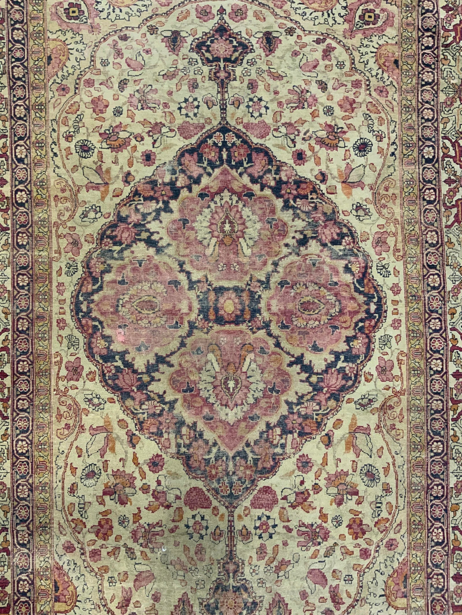 Vtg Oriental Handmade Fringed Wool Rug (1 of 8)