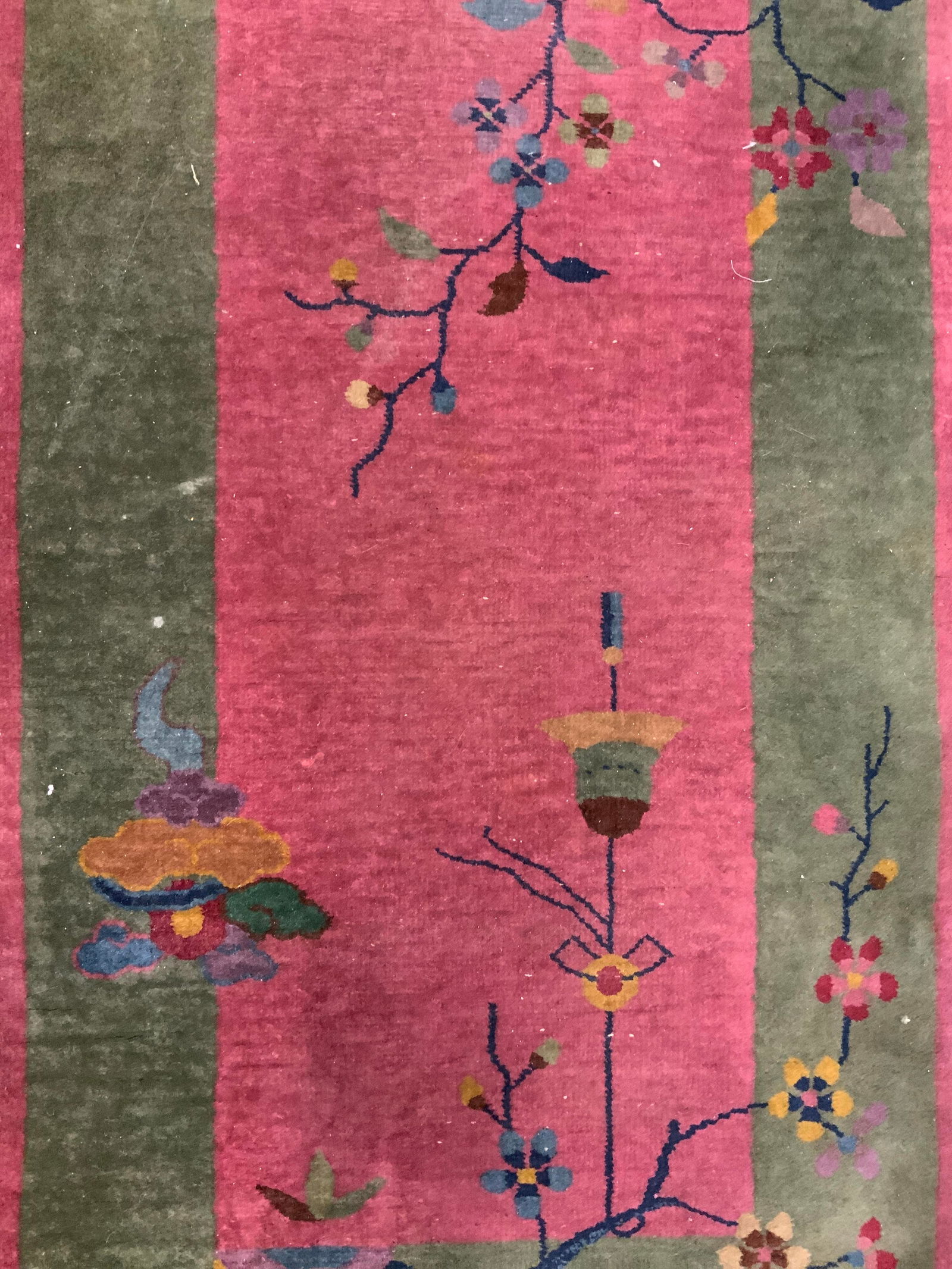 Vtg Handmade Chinese Art Deco Wool Rug (1 of 7)