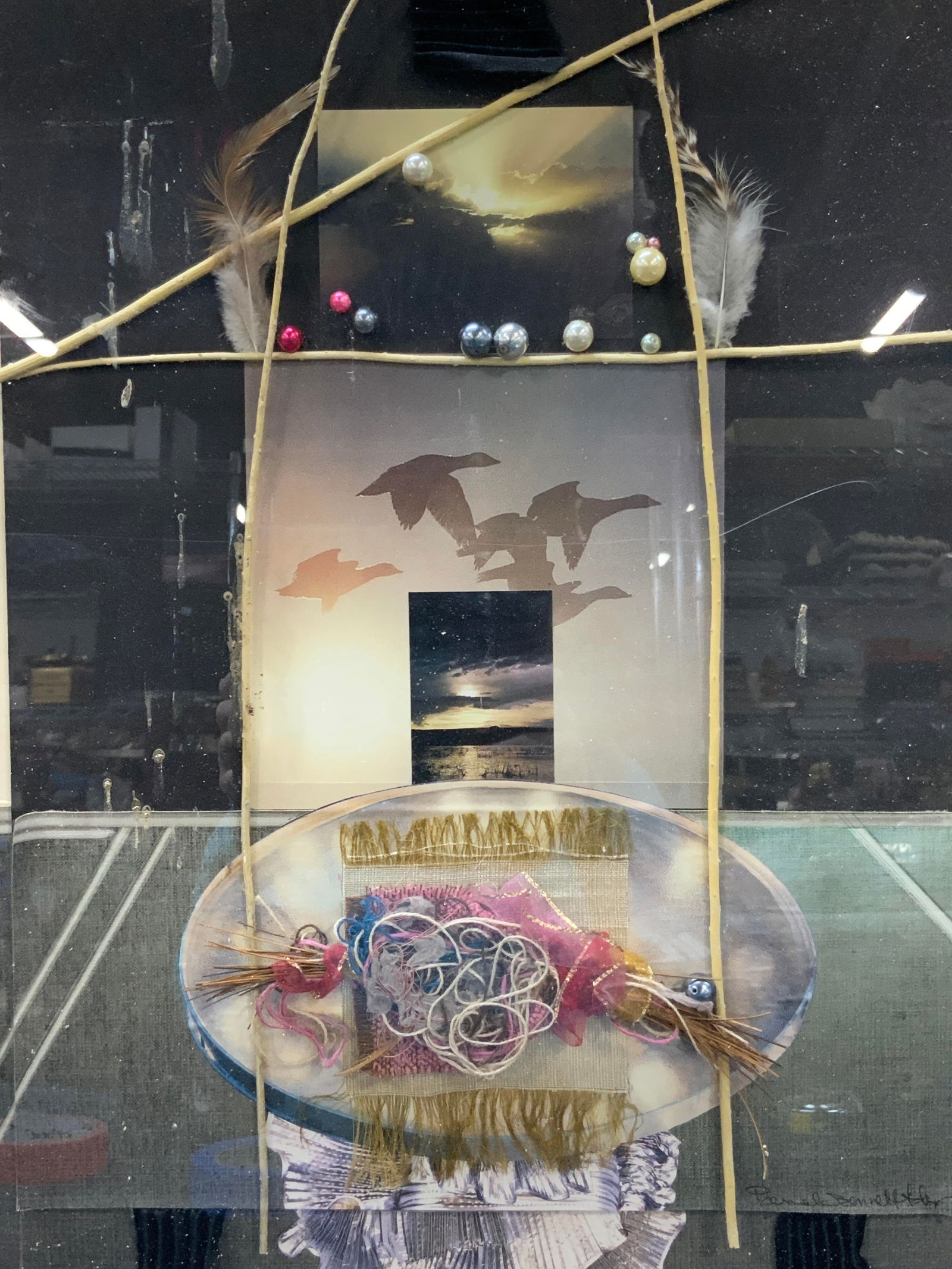 Signed Mixed Media Paper Collage 2ft (1 of 9)