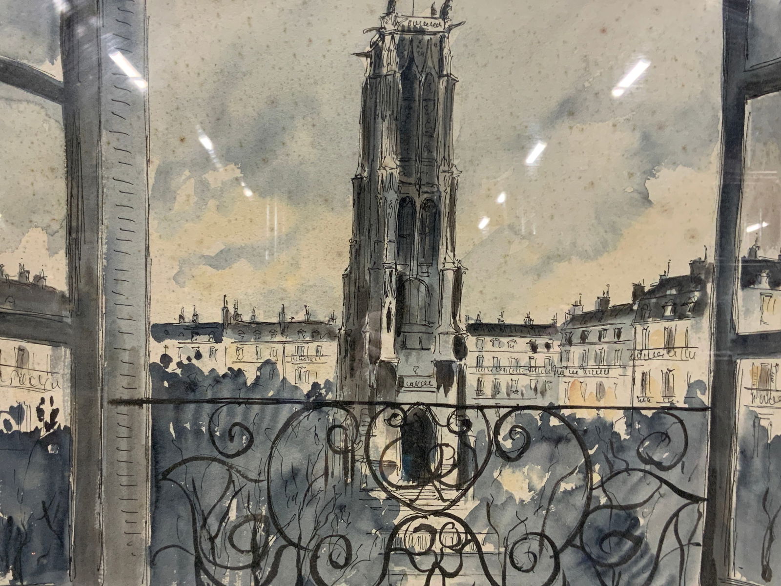 Sgd Tour Saint Jacques Watercolor 34in (1 of 10)
