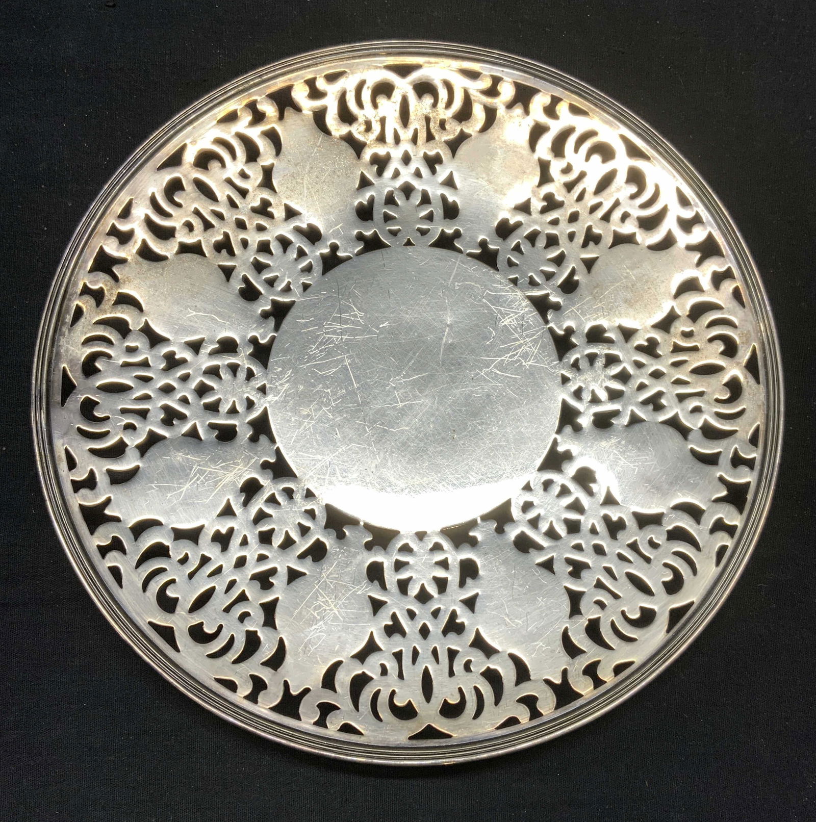 Vintage Silver Plated Pierced Trivet (1 of 6)