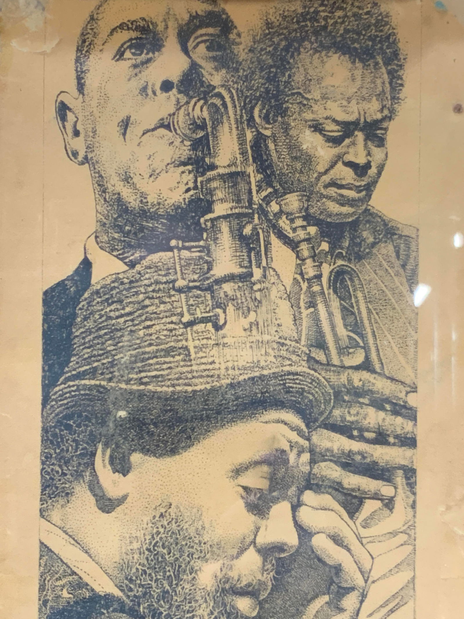 Vtg Sgd Silk Screen Musicians (1 of 10)