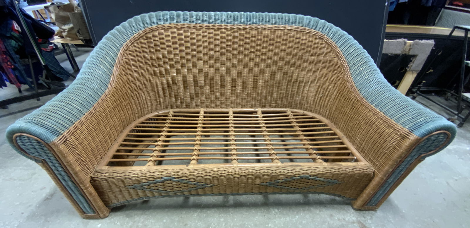 Vintage Woven Wicker Sofa (1 of 9)