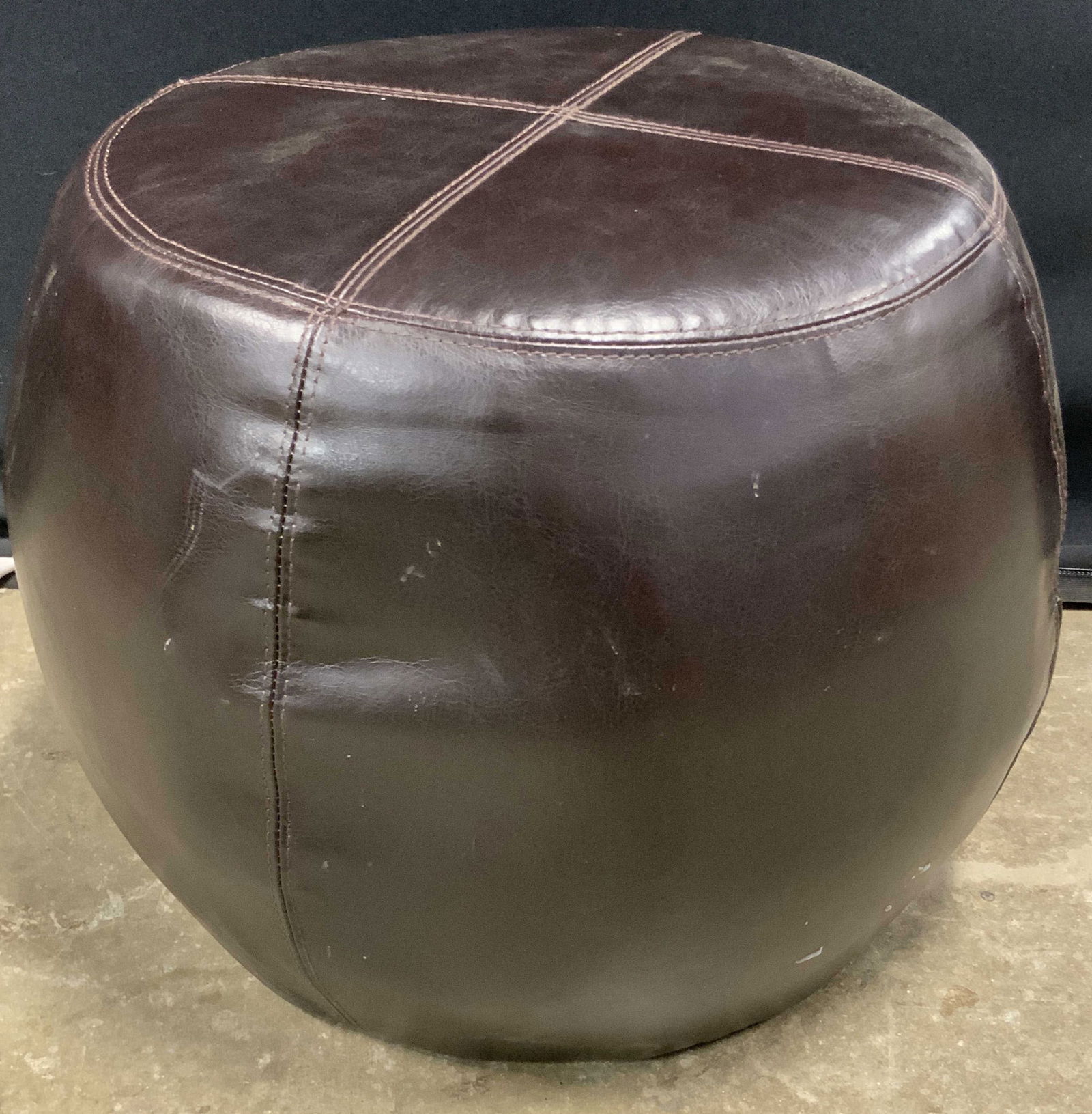 PIER 1 IMPORTS Brown Leather Style Ottomans (1 of 9)