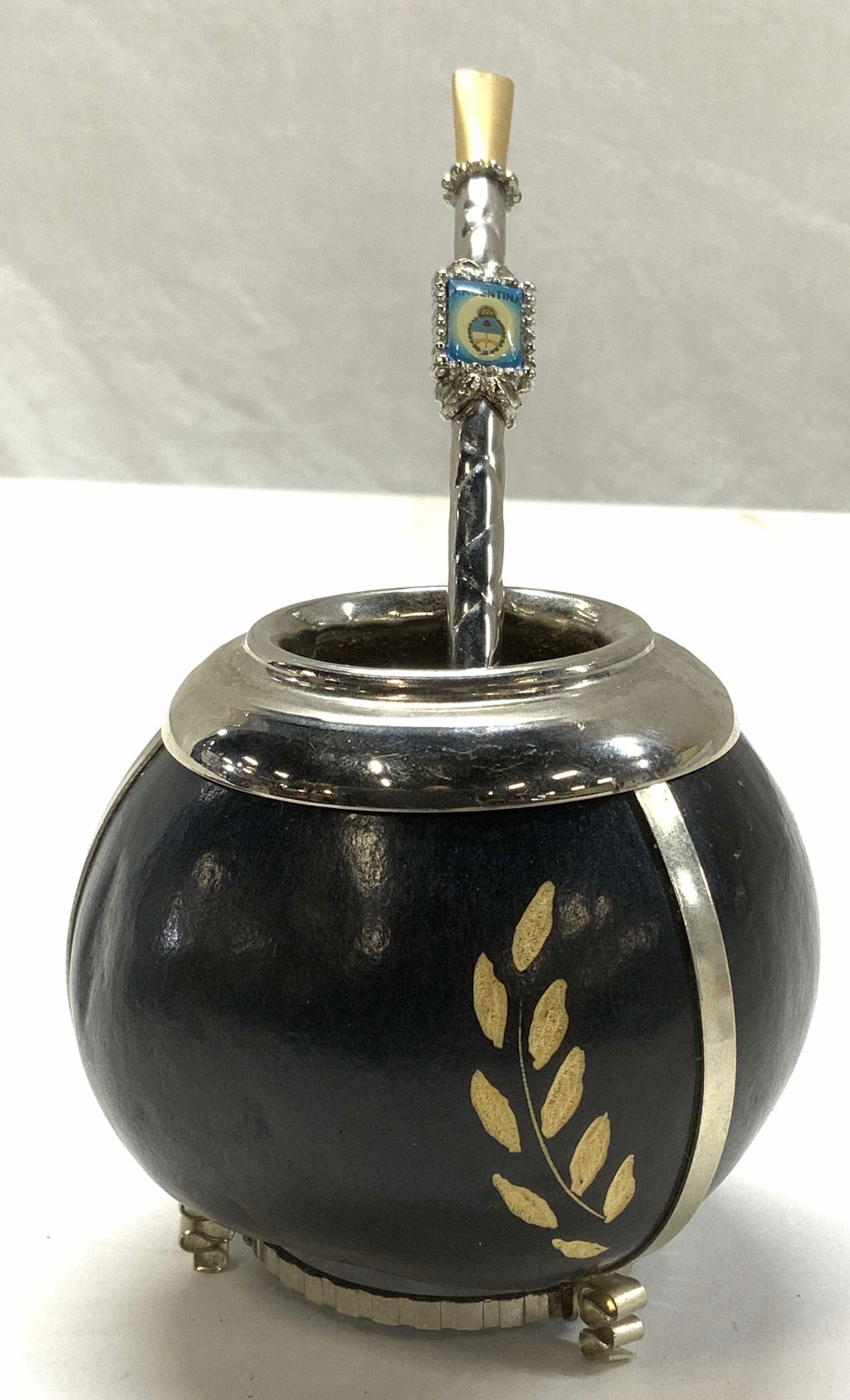 Argentinian Painted Yerba Mate Gourd & Straw (1 of 8)