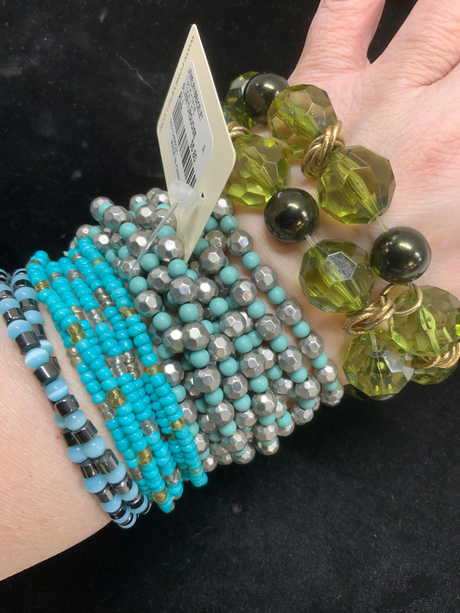Lot 18 Beaded Stacking Bracelets, Wrap Bracelet (1 of 6)