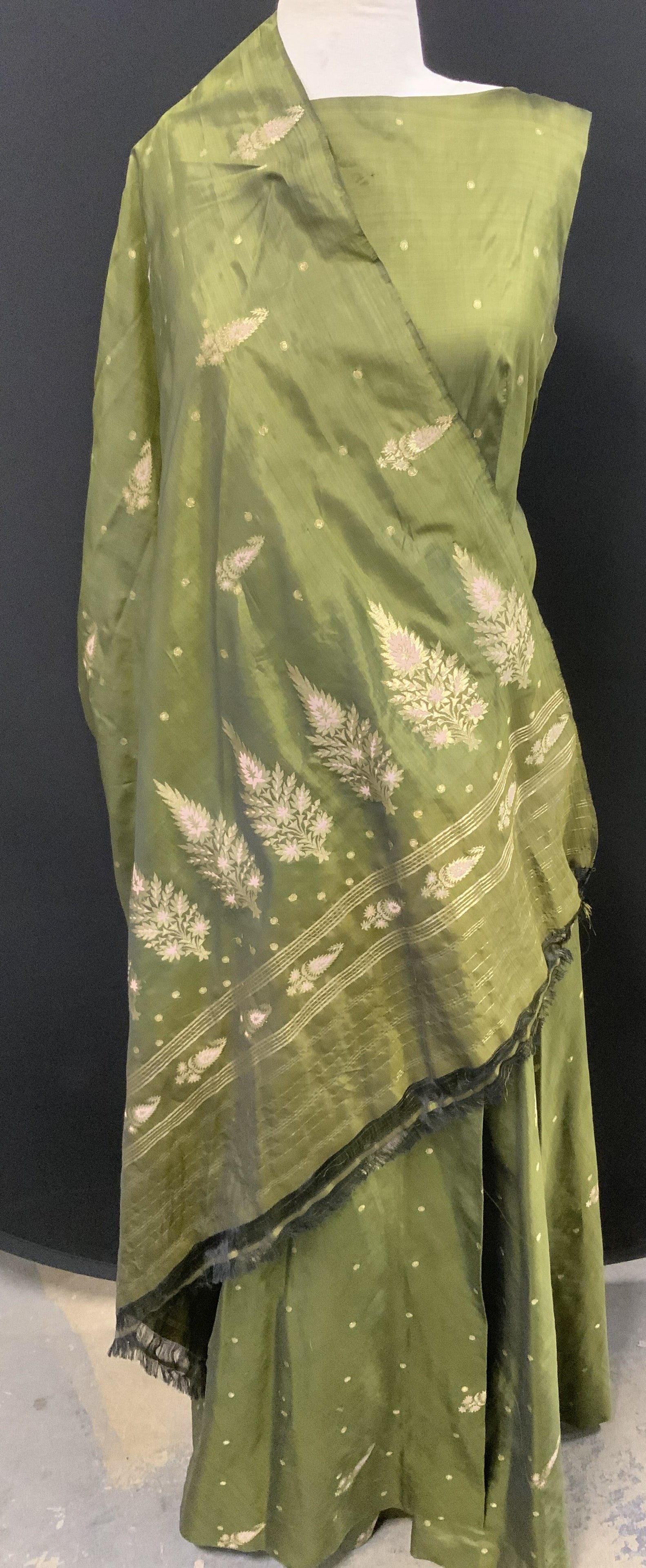 Asian Tong Silk Gown w Attached Shawl , 2 (1 of 15)