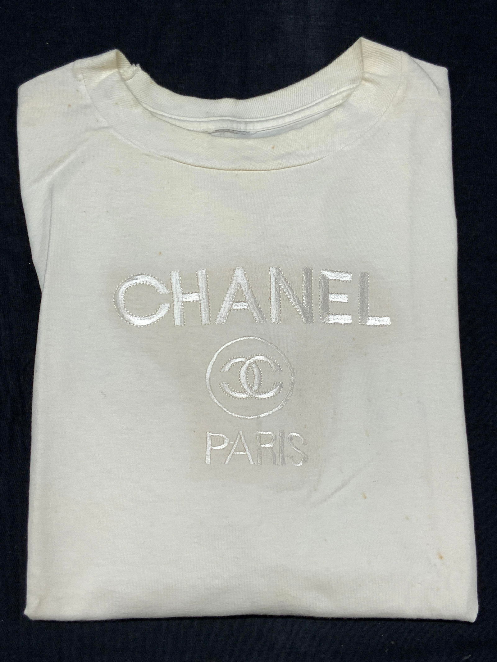 Chanel Style Embroidered Off White T Shirt (1 of 7)