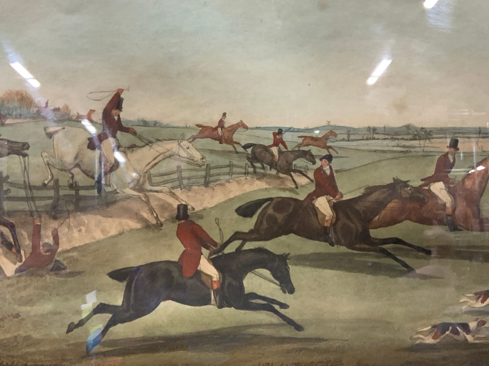 The Quorn Hunt Antq Colored Plate Etching (1 of 9)