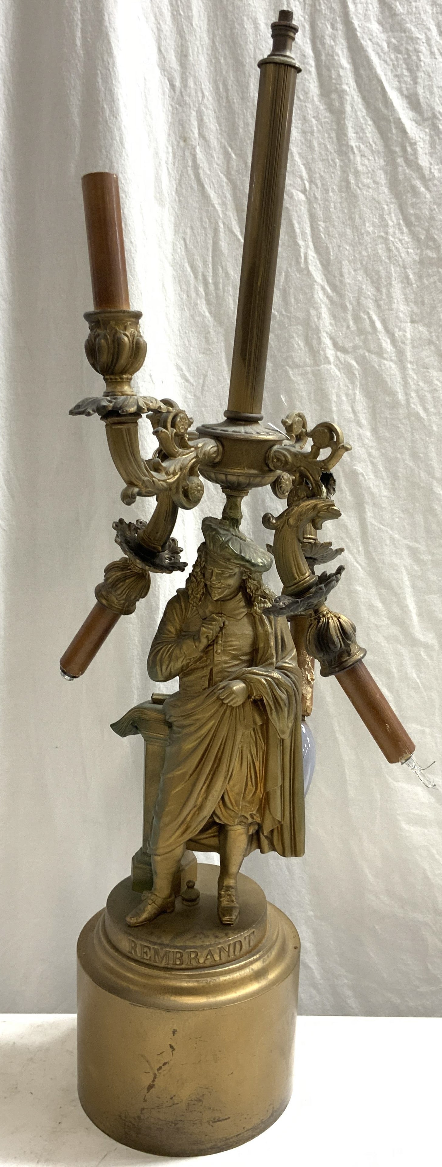 REMBRANDT Gilt Metal 4 Arm Table Lamp (1 of 7)