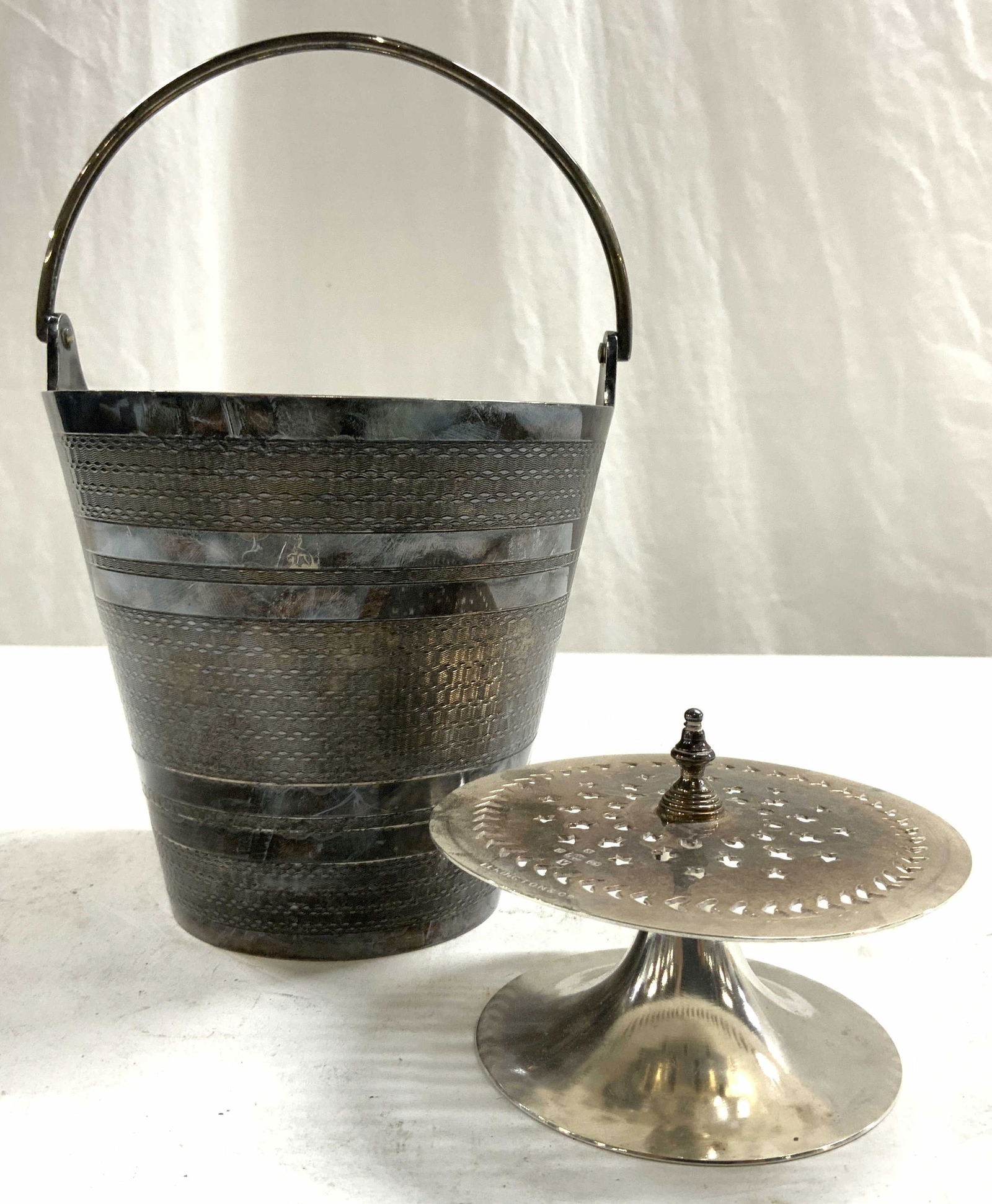 ELKINGTON Silver Plated Ice Bucket W Handle (1 of 7)