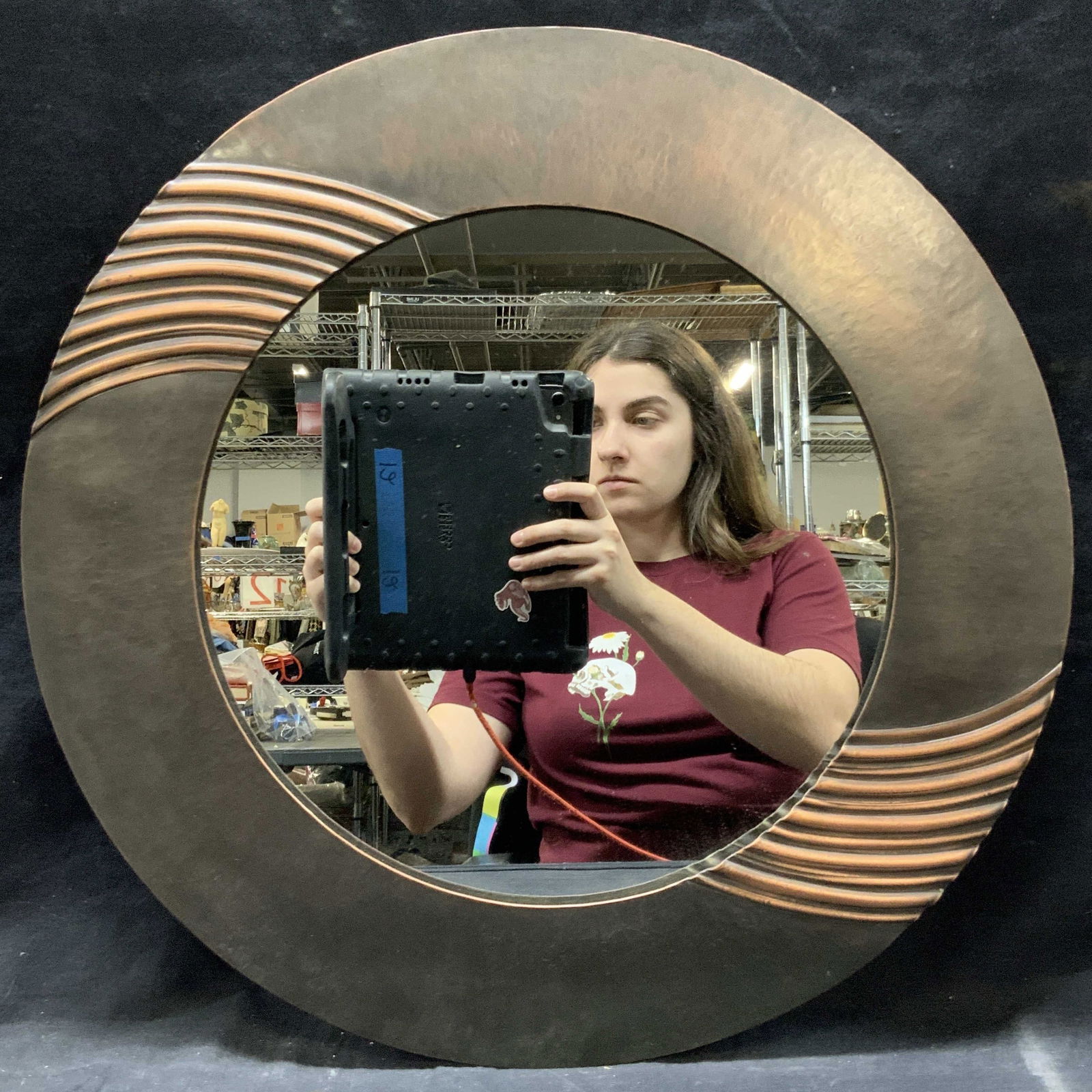 Sgd Crafted Copper Circular Mirror (1 of 6)
