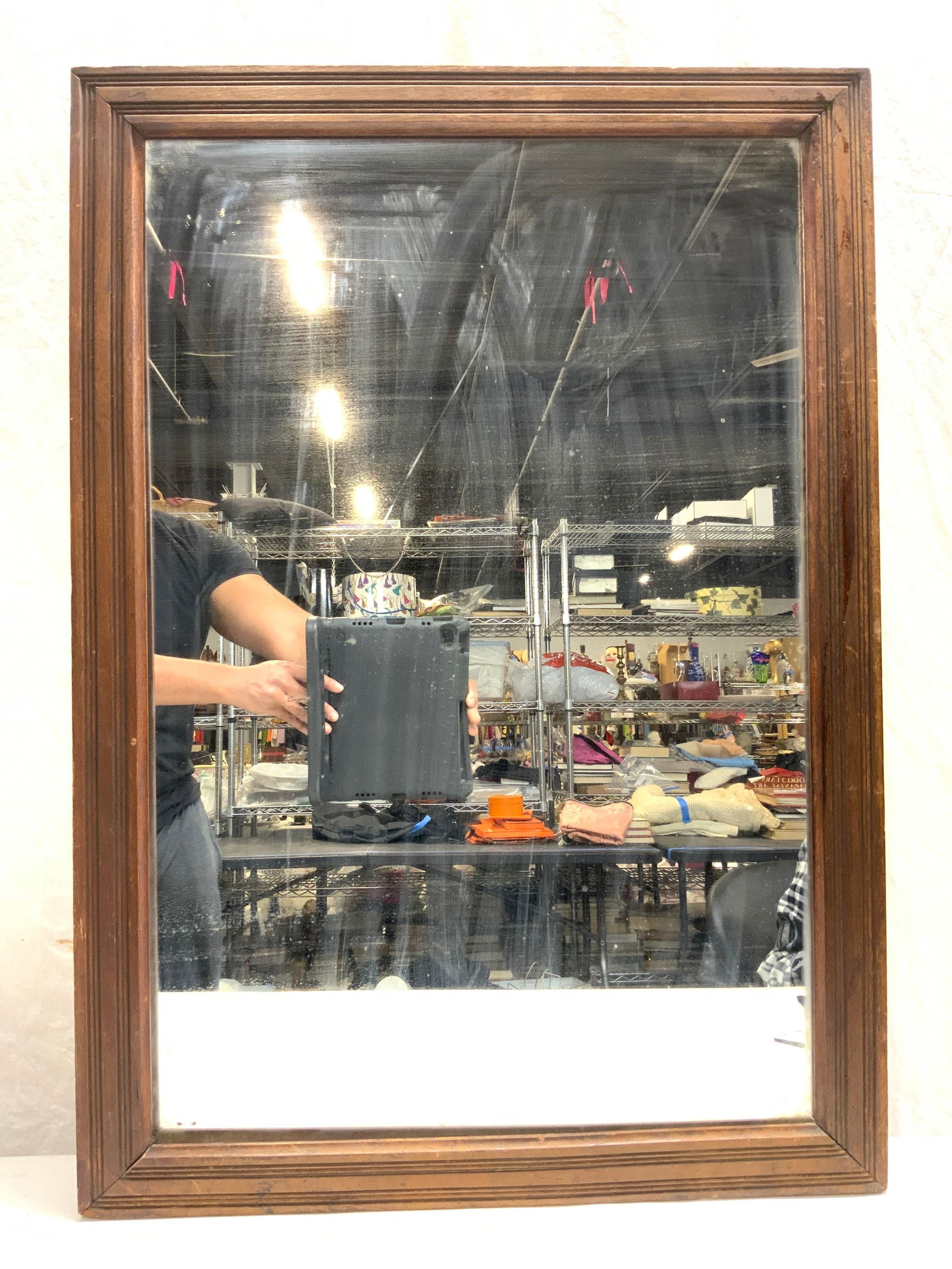 Vintage Wood Frame Wall Mirror (1 of 7)