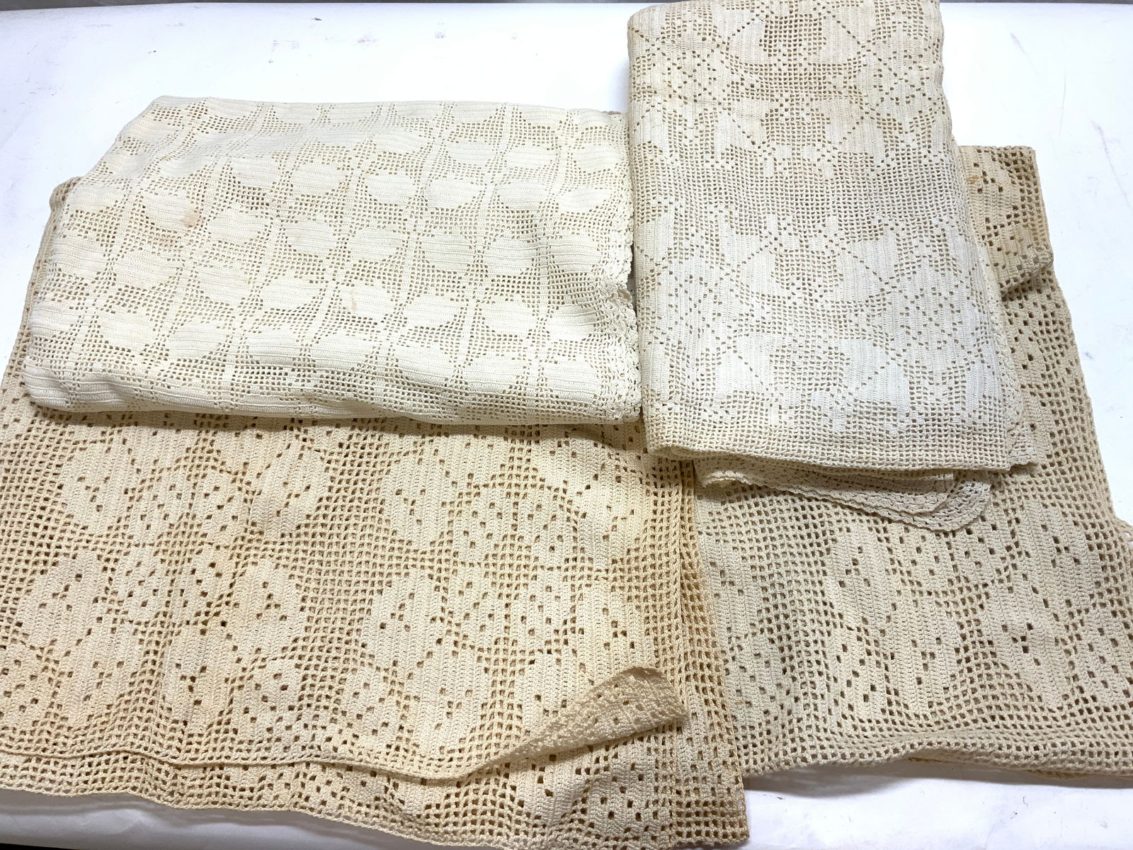 3 Vintage Crochet Tablecloths (1 of 8)