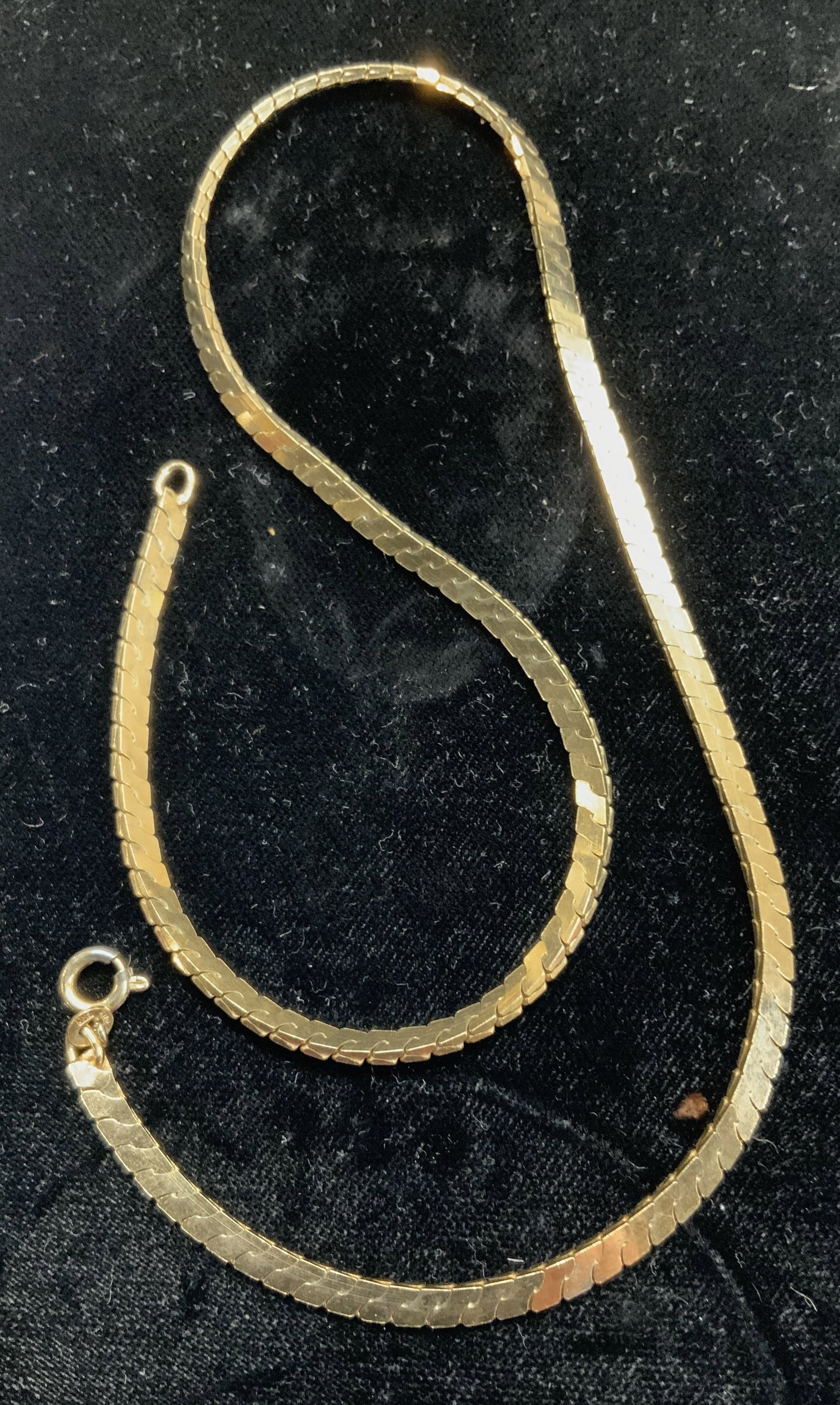JMS Vermeil Sterling Silver Bone Chain Necklace: .61 ozt vermeil over sterling silver bone chain, 4 mm wide.,18 in. Long . Signed .925 and JMS. luxury fashion and accessories, Cocktail Jewelry, fashion jewelry, sterling silver jewelry, Jewelry, wear