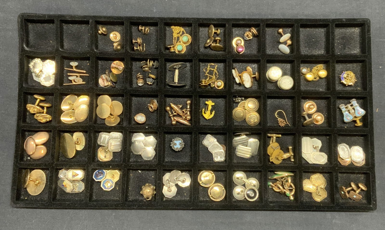 Group Lot 40+ Vintage Silver & Gold Tn Cufflinks (1 of 8)