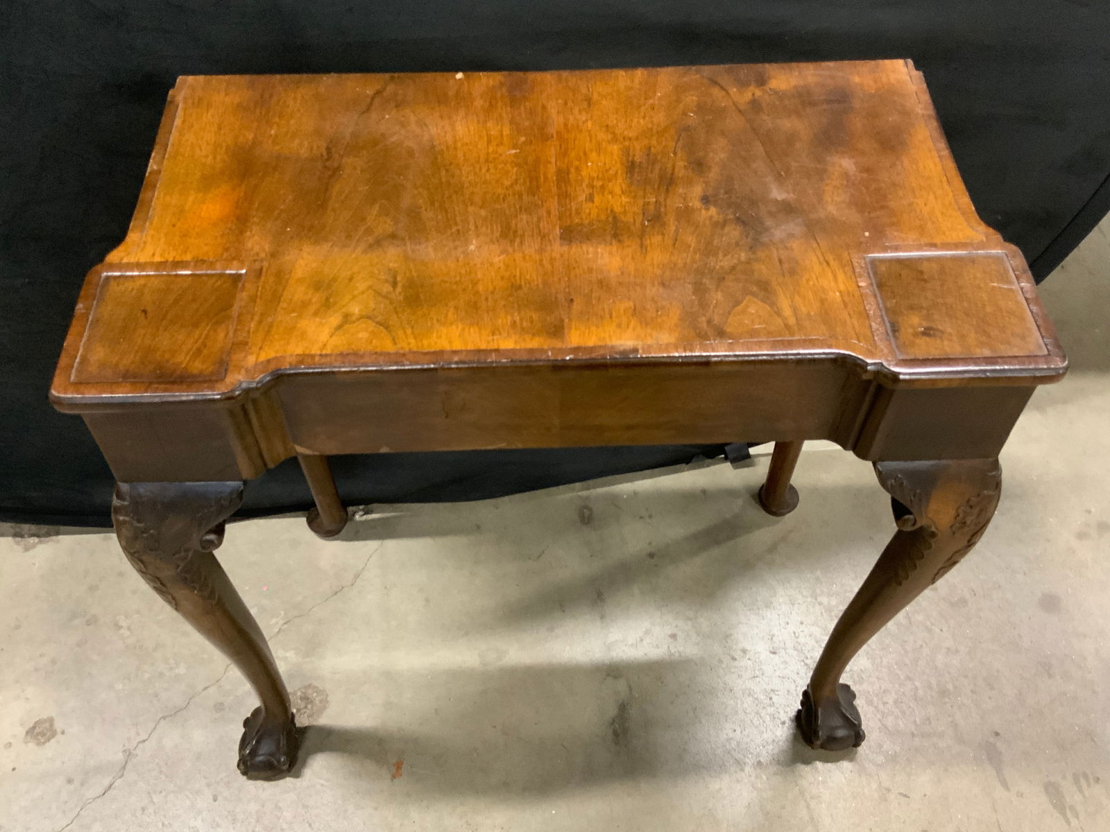Antique Carved Wood Claw & Ball Foot Side Table (1 of 12)