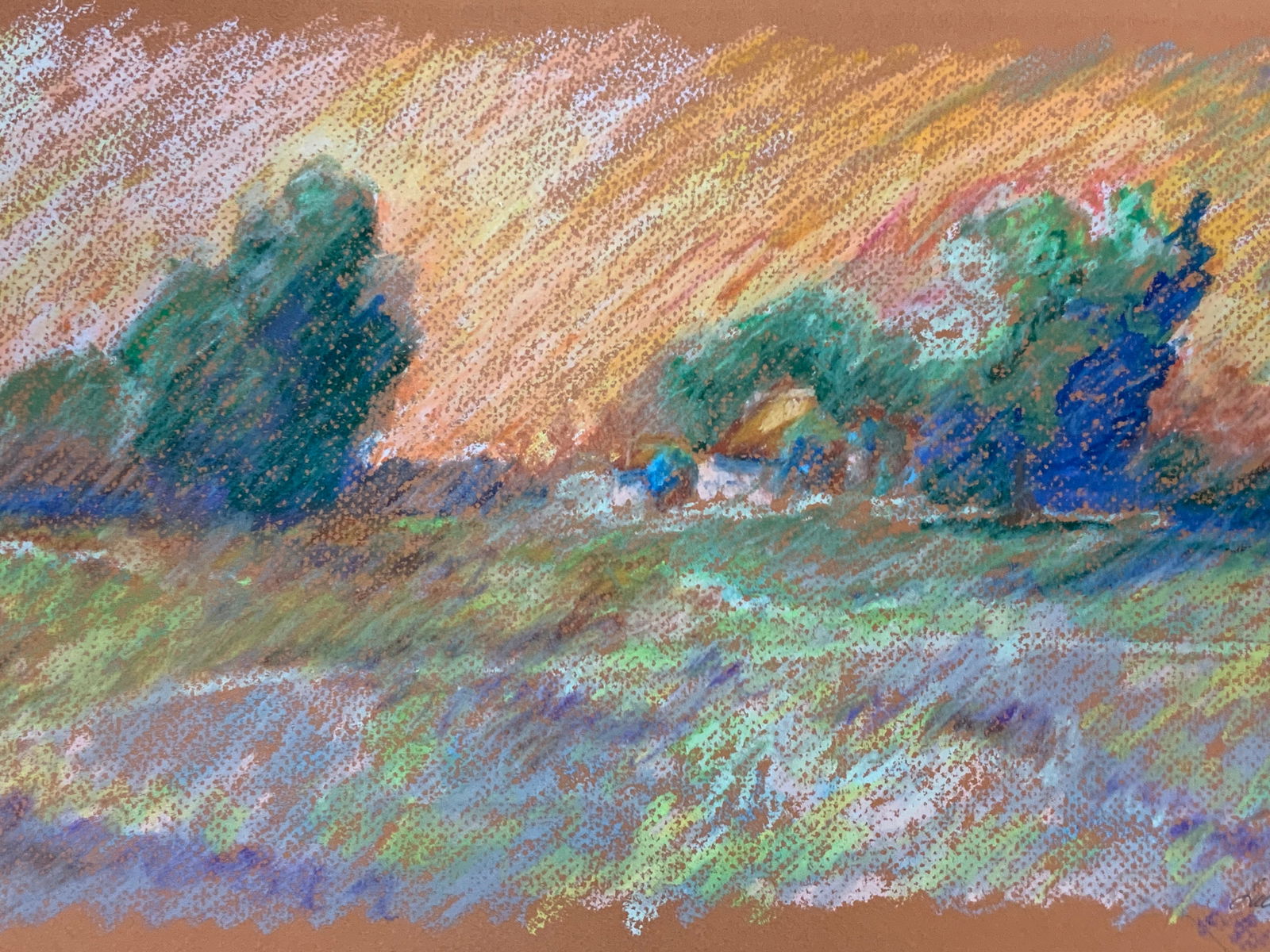 Lucille Paul Sgd Pastel Landscape Drawing (1 of 6)
