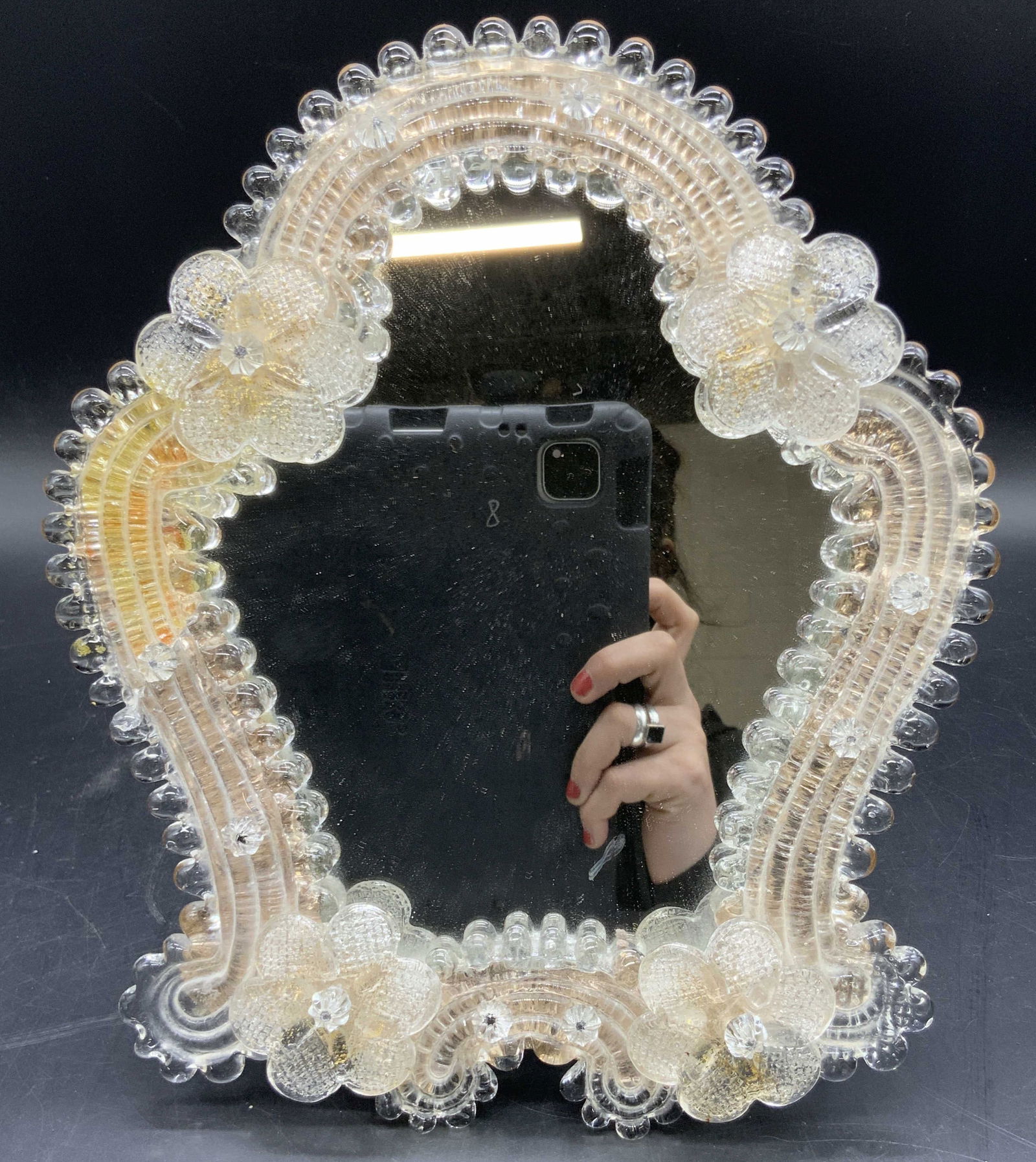 Vintage Venetian Murano Art Glass Table Mirror (1 of 10)