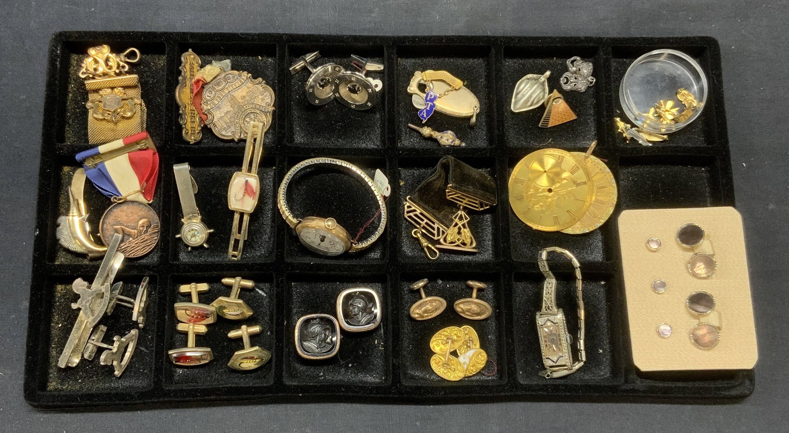 Group 18k 14k 10k Gold Watch, Pins, Cufflinks + (1 of 17)