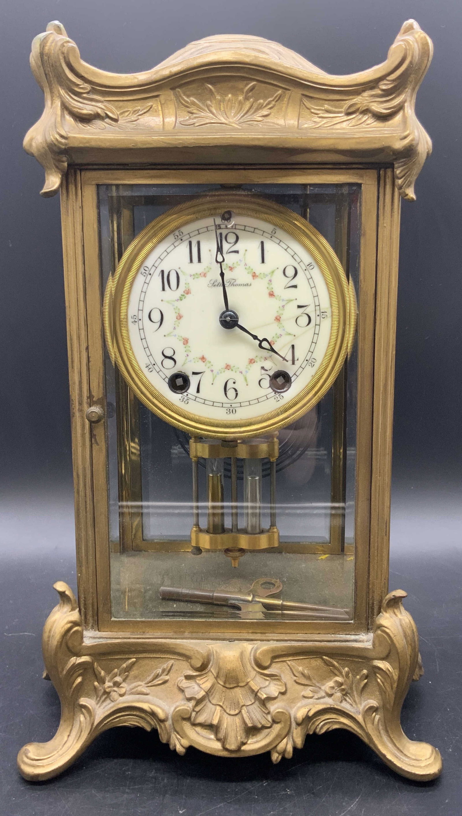 SETH THOMAS Antique Gilt Bronze & Crystal Clock (1 of 16)