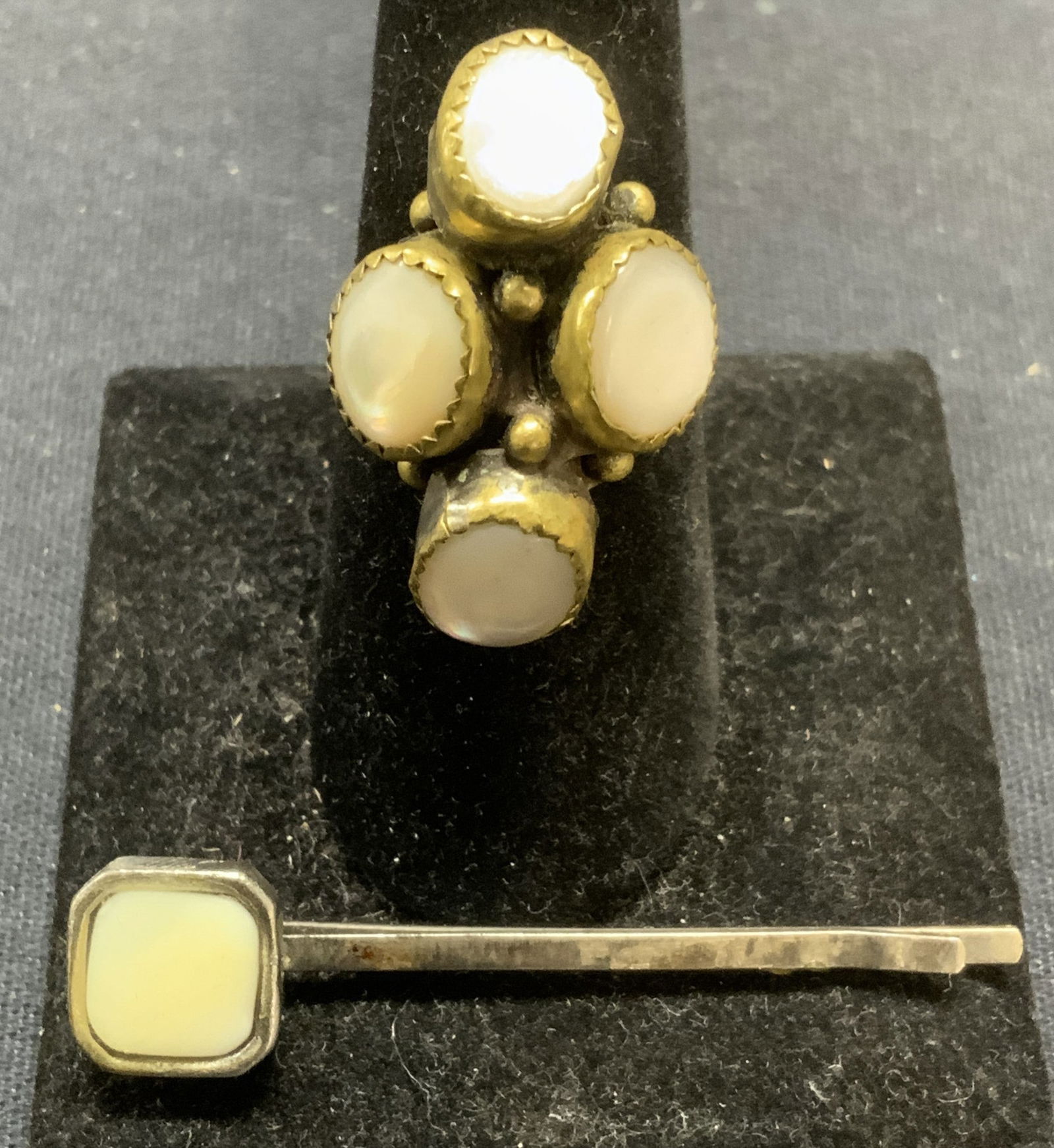 Lot 2 Sculptural Moonstone Ring & Hair Pin (1 of 8)