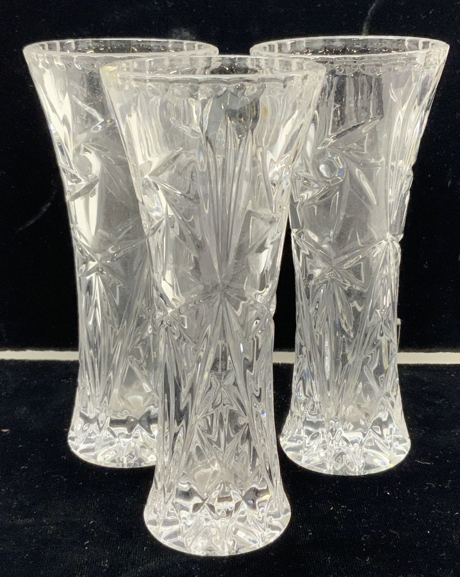 Set 3 Lead Crystal Flower Vases (1 of 6)