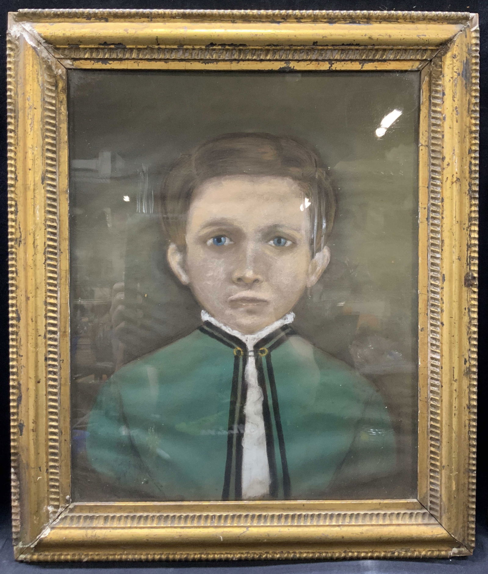 Vtg Child Pastel Portrait (1 of 8)