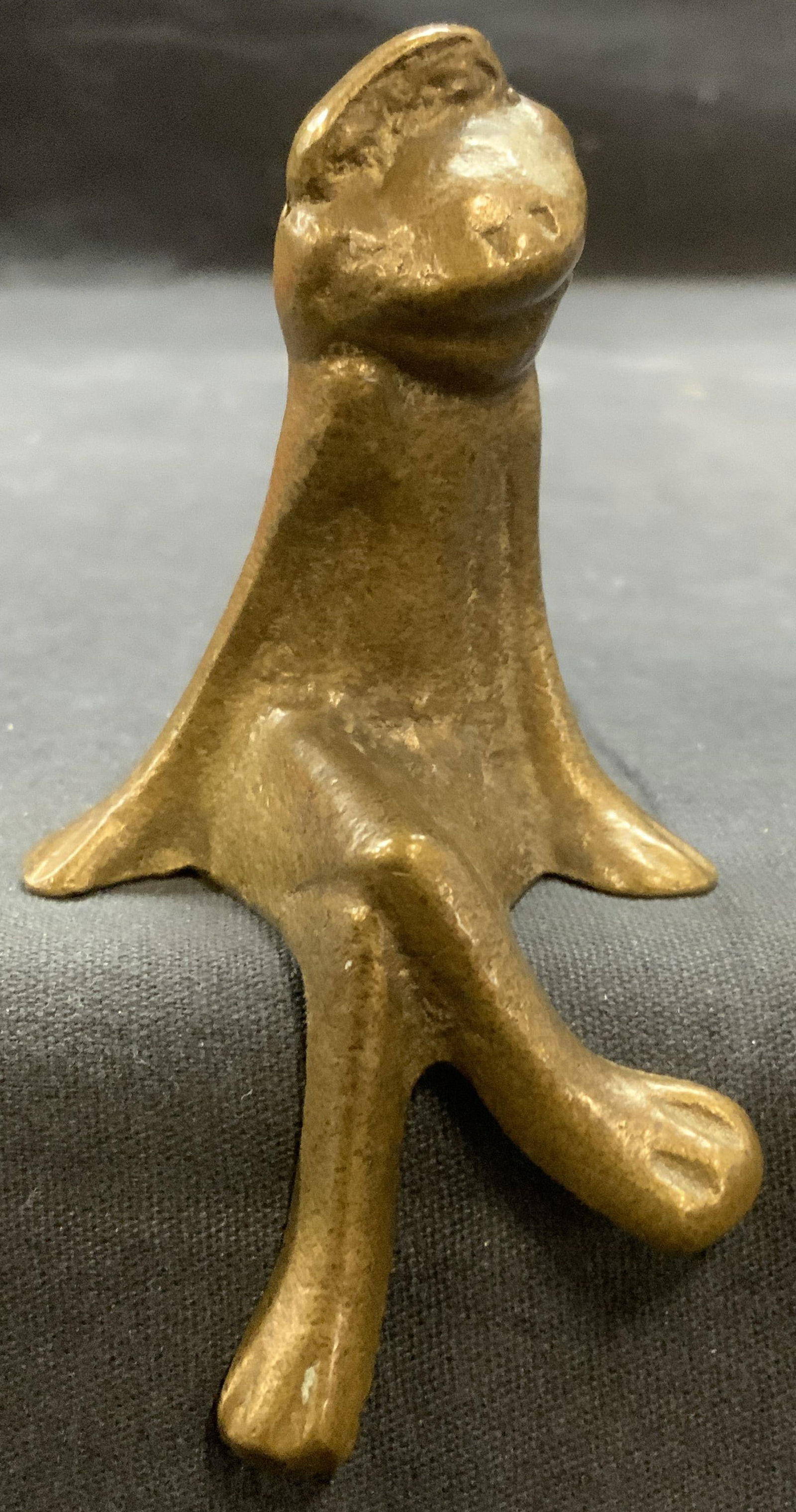 Vintage Bronze Sitting Frog Figural Accessory (1 of 6)