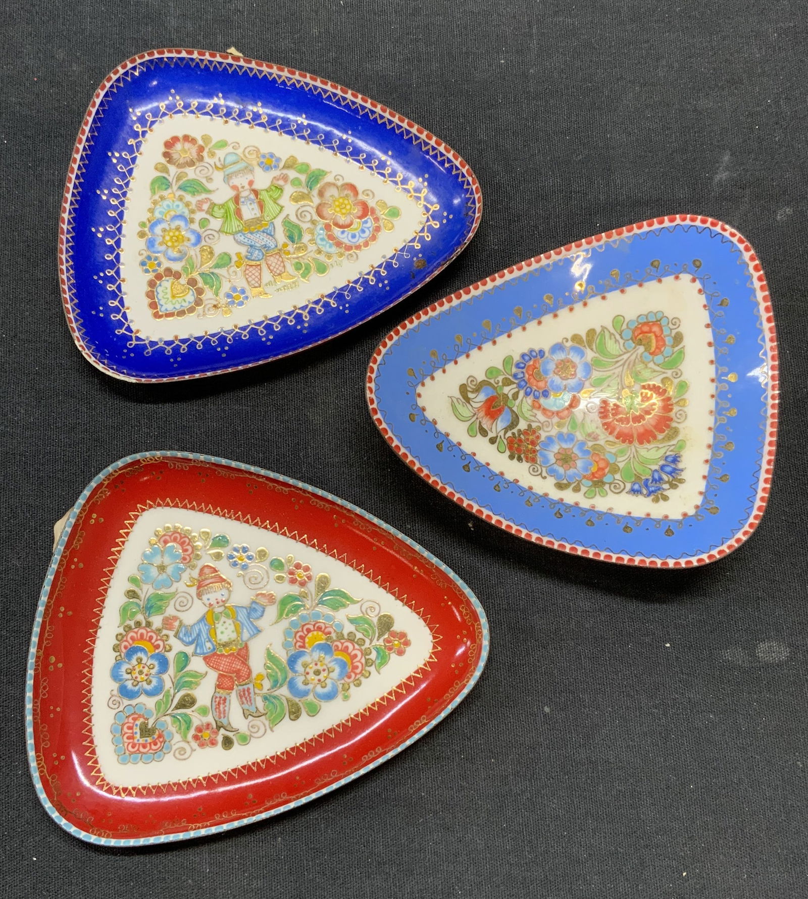 Set 3 Vtg Steinbock Email Enamel Trays, Austria (1 of 8)