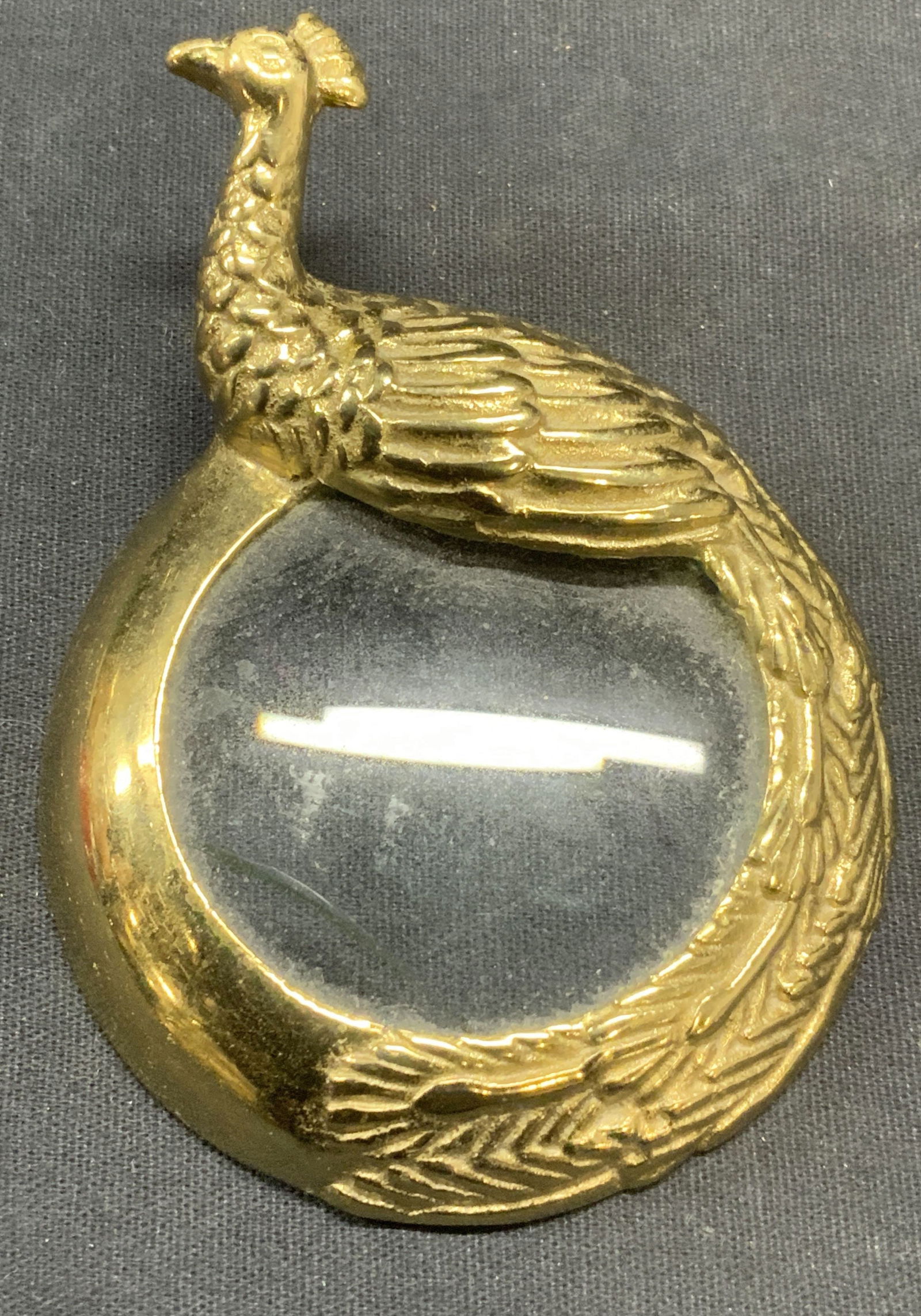 Gold Tone Peacock Table Top Magnifying Glass (1 of 6)