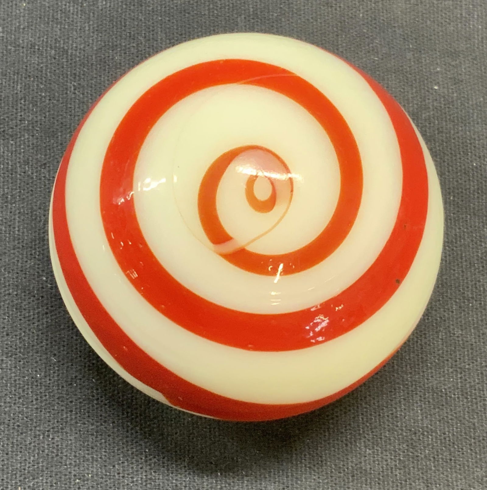 Vintage Milk Glass Red Swirl Knob (1 of 6)