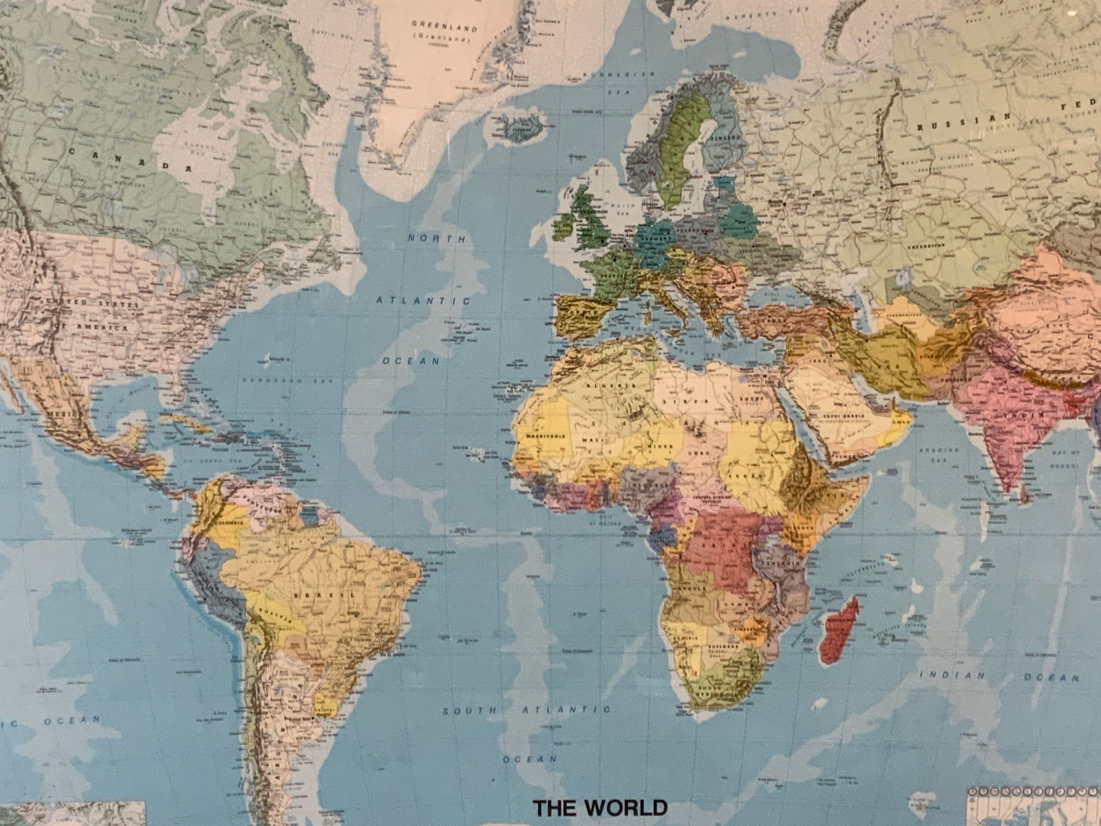 5ft x 3ft World Map Lithograph (1 of 12)