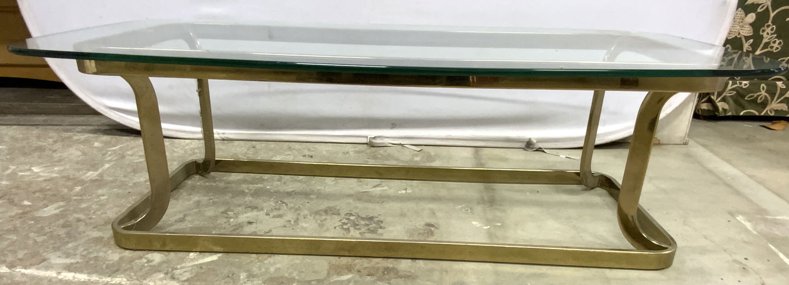 Brass Base Glass Top Coffee Table (1 of 7)