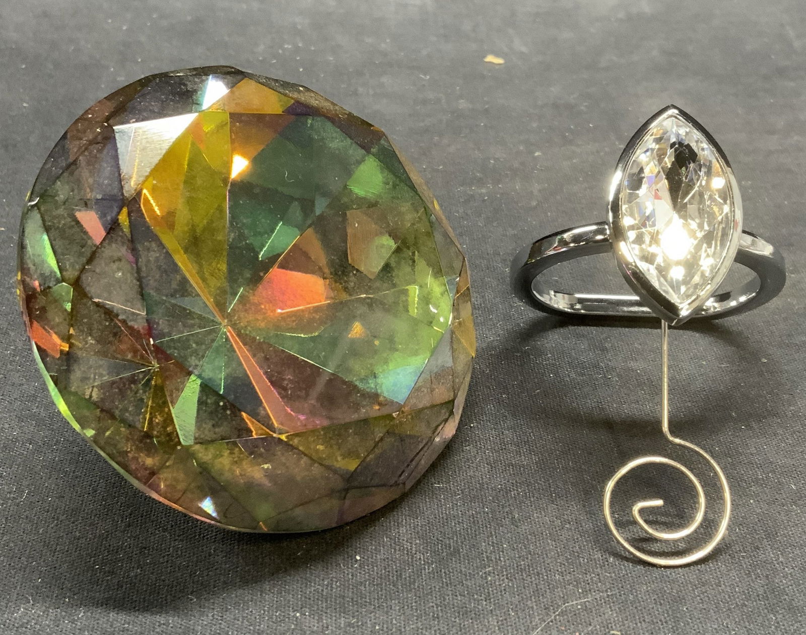 Lot 2 Vtg Crystal Paperweight & Accessory (1 of 9)