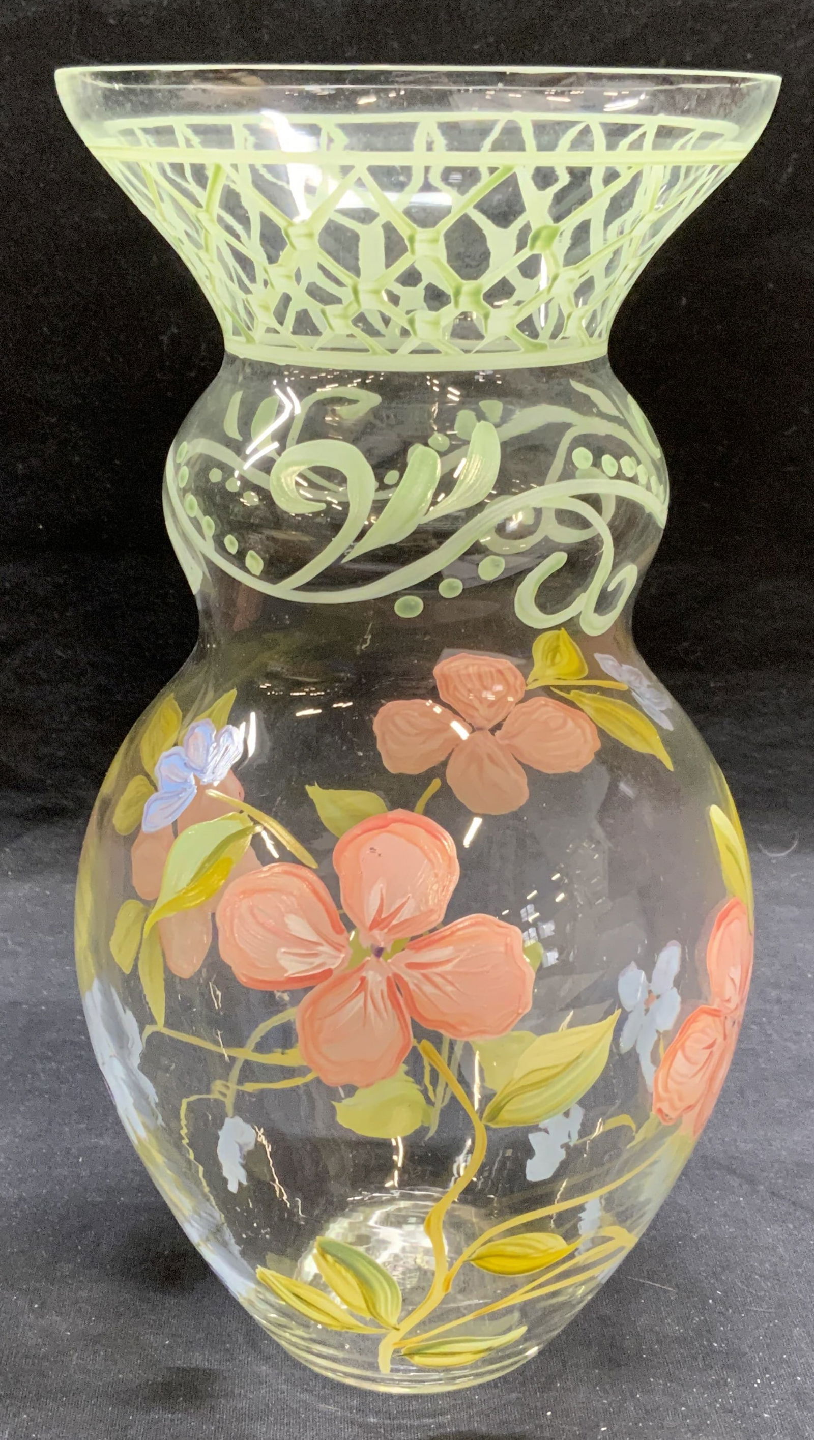Tracy Porter Hand Painted Floral Glass Vase (1 of 7)