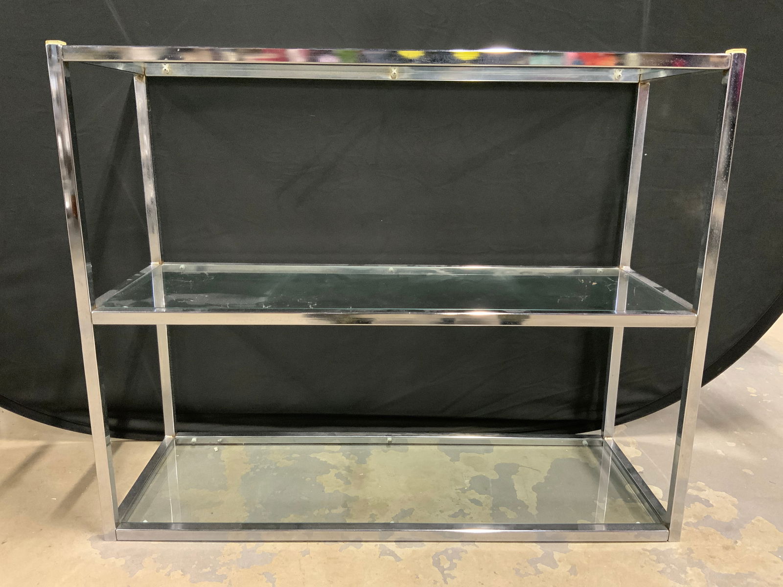 3 Tier Chrome & Glass Console Table (1 of 7)