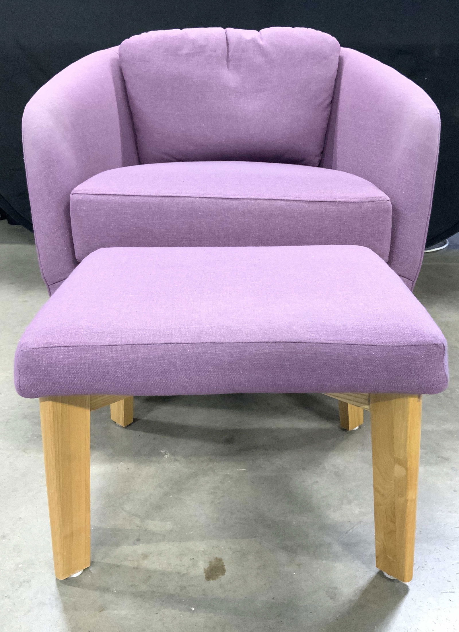 Set 2 Swivel Armchair & Ottoman Purple (1 of 8)