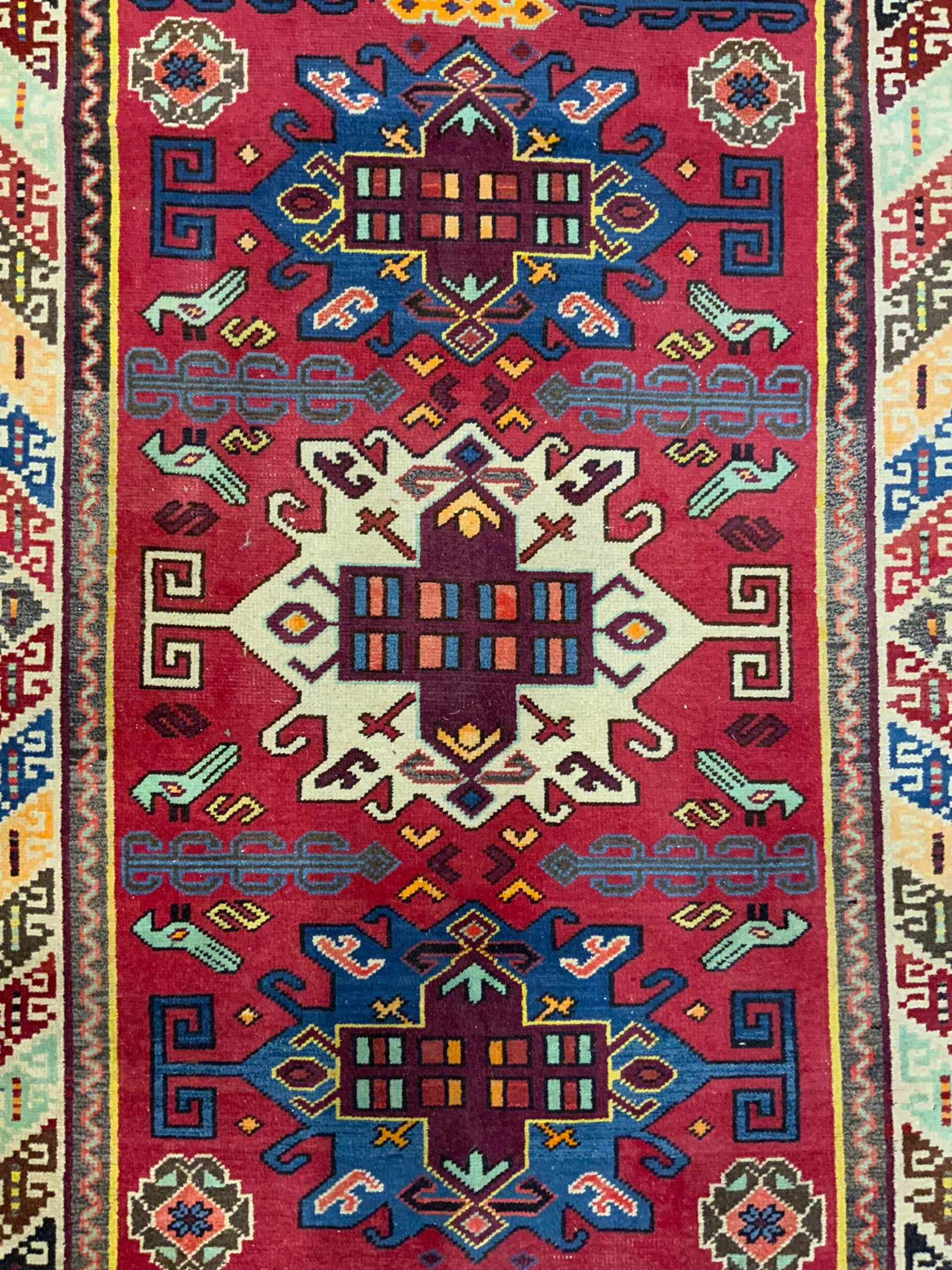 Vtg Turkish Anatolian Handmade Fringed Wool Rug (1 of 9)